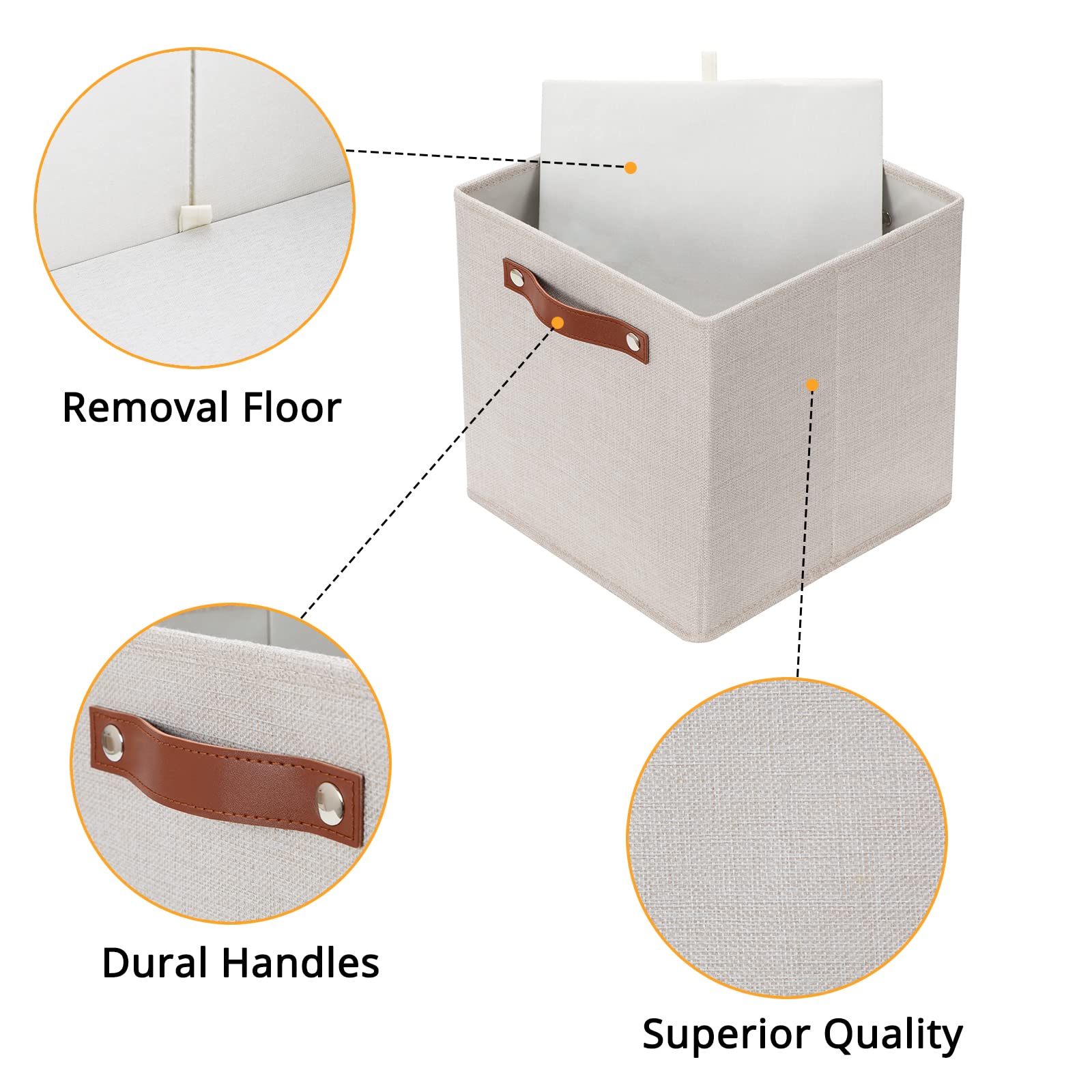 Storage Boxes for Shelves Closet Storage (4 Count)