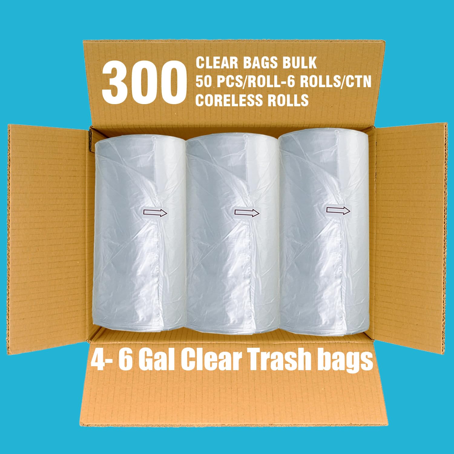 4 6 Gallon Trash Bags (300 Count)