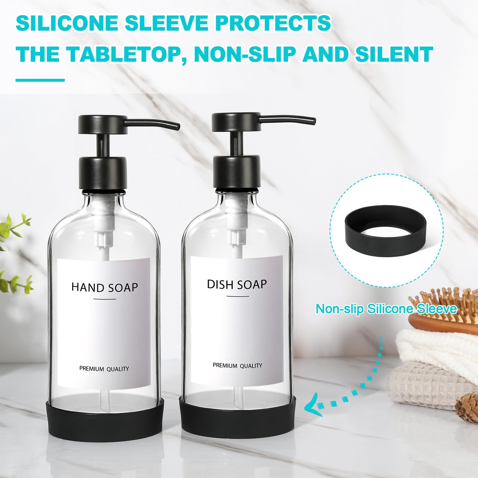 Clear Soap Dispenser 2 Pack (16.9 Fl Oz)