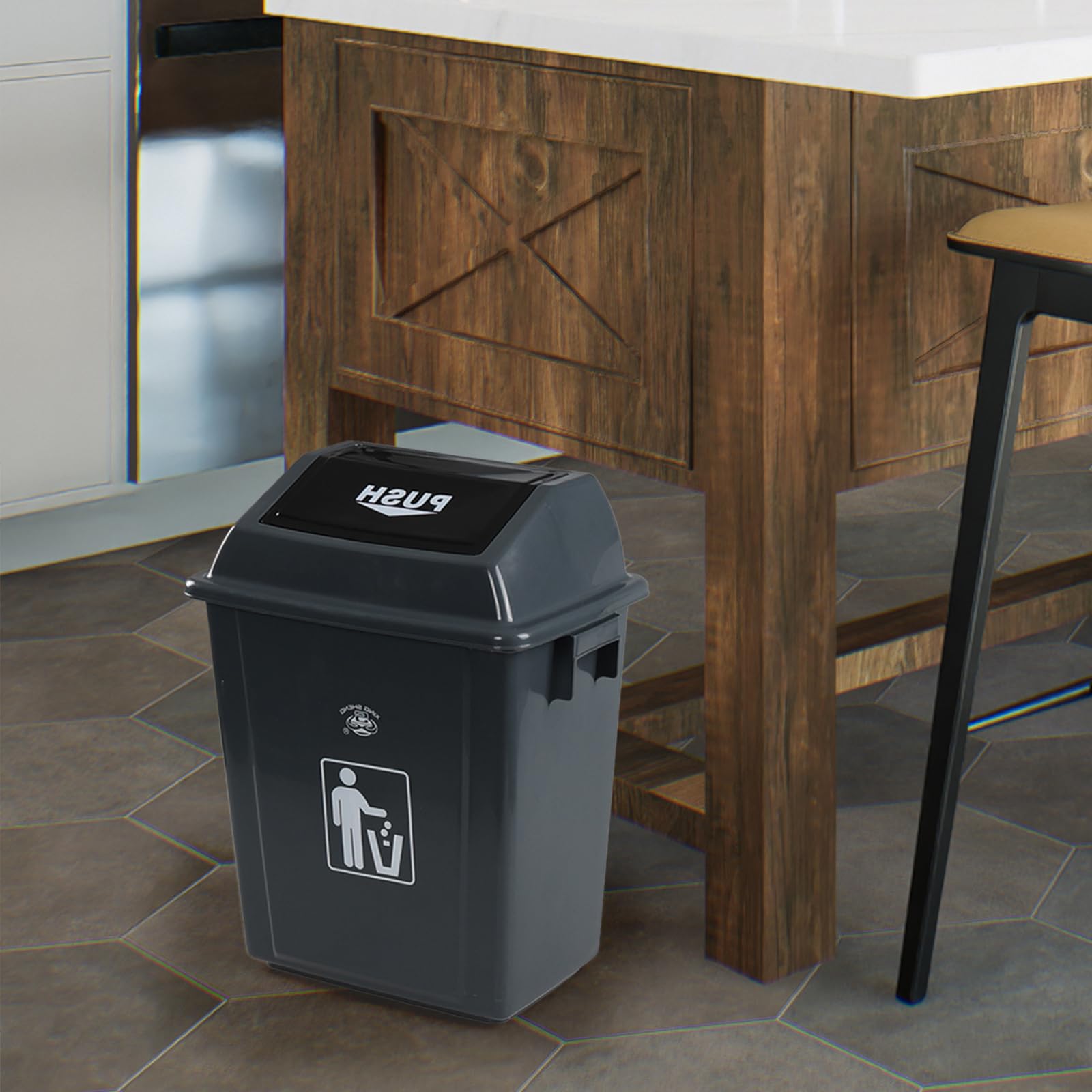 6 Gallon Plastic Garbage Can Swing Lid (4 Count)