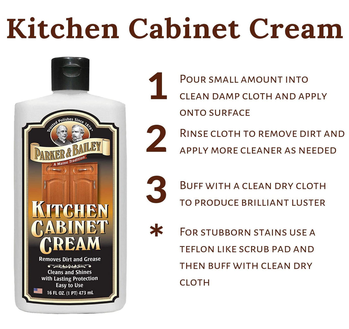 Parker and Bailey Kitchen Cabinet Cream Wood Cleaner Grease Remover 16 oz (32 Fl Oz)