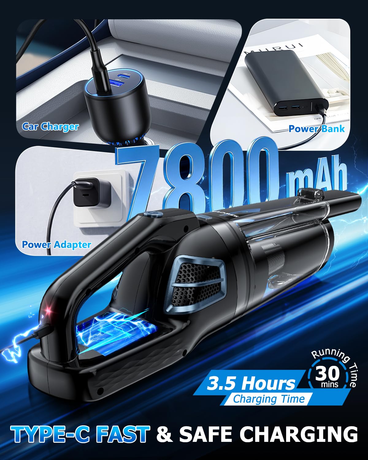 Handheld Vacuum Cordless Rechargeable