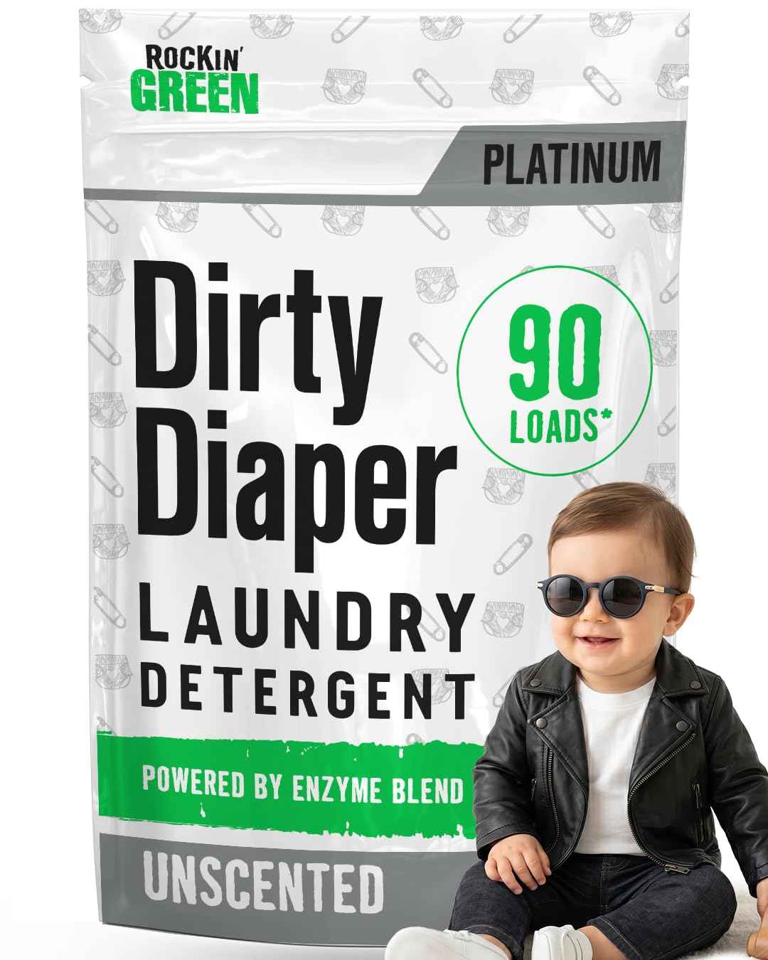 Baby Laundry Detergent Unscented Dirty Diaper 90 Loads (90 Ounce)