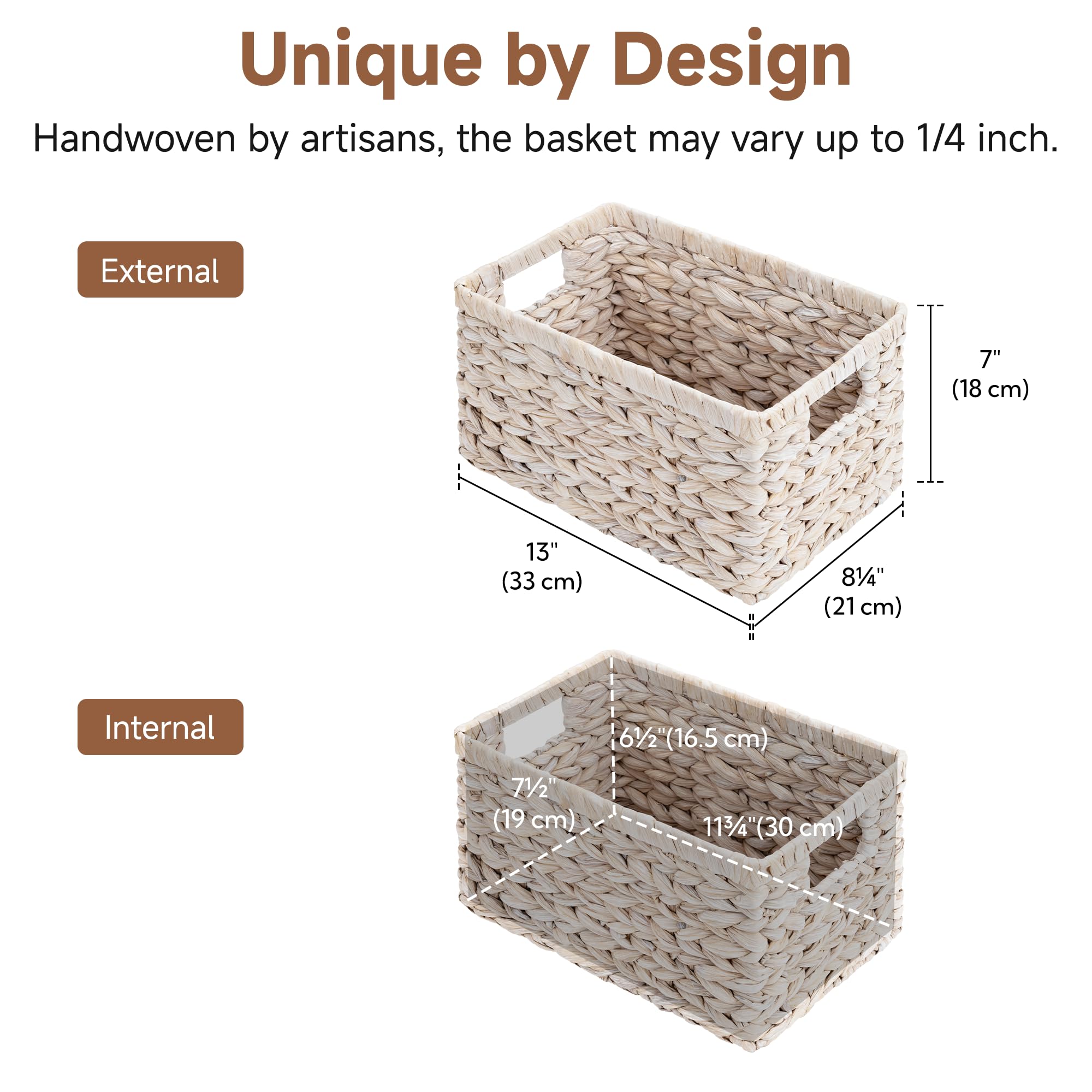 Wicker Storage Baskets for Shelves (2 Count)