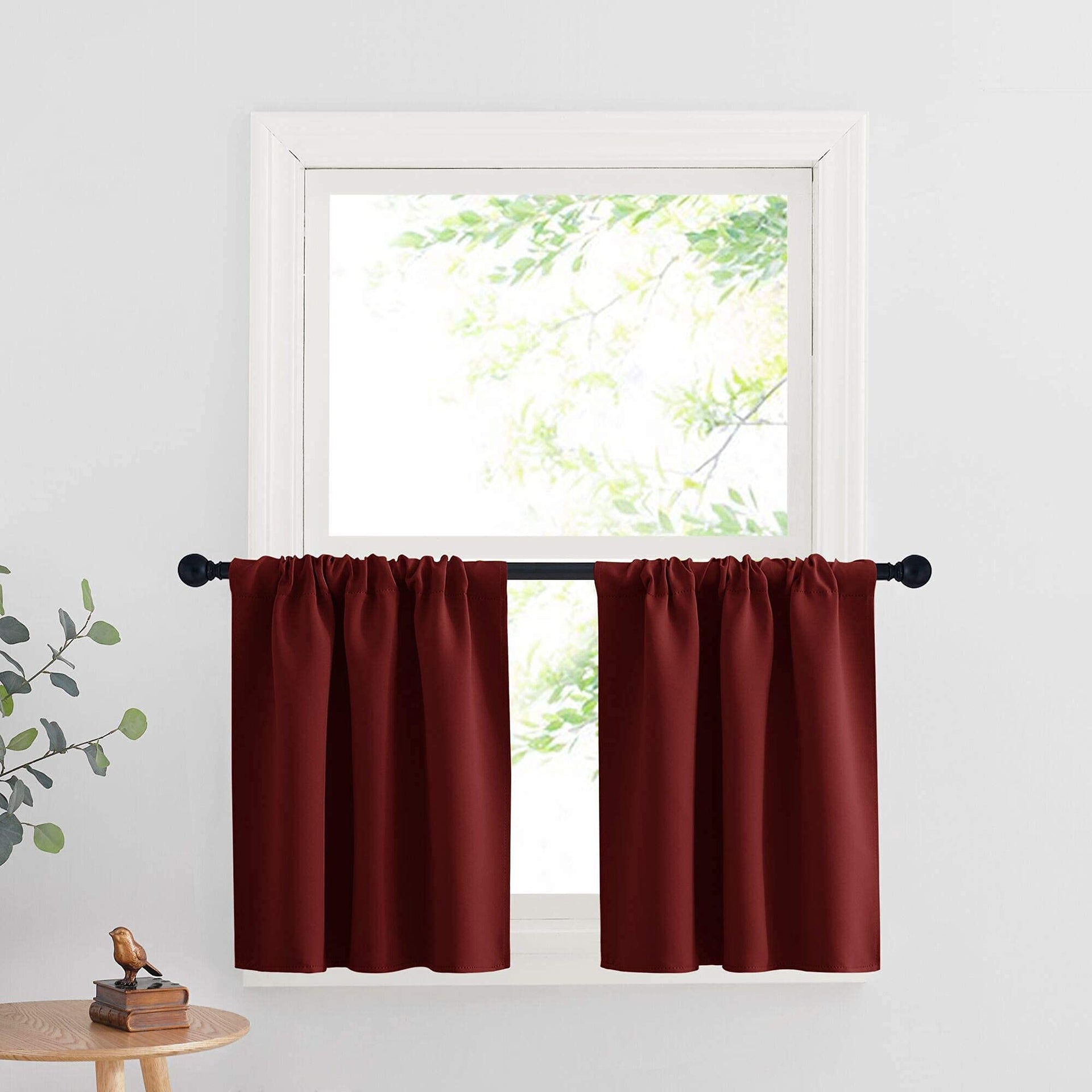 Cafe Blackout Curtains 24 inch Length