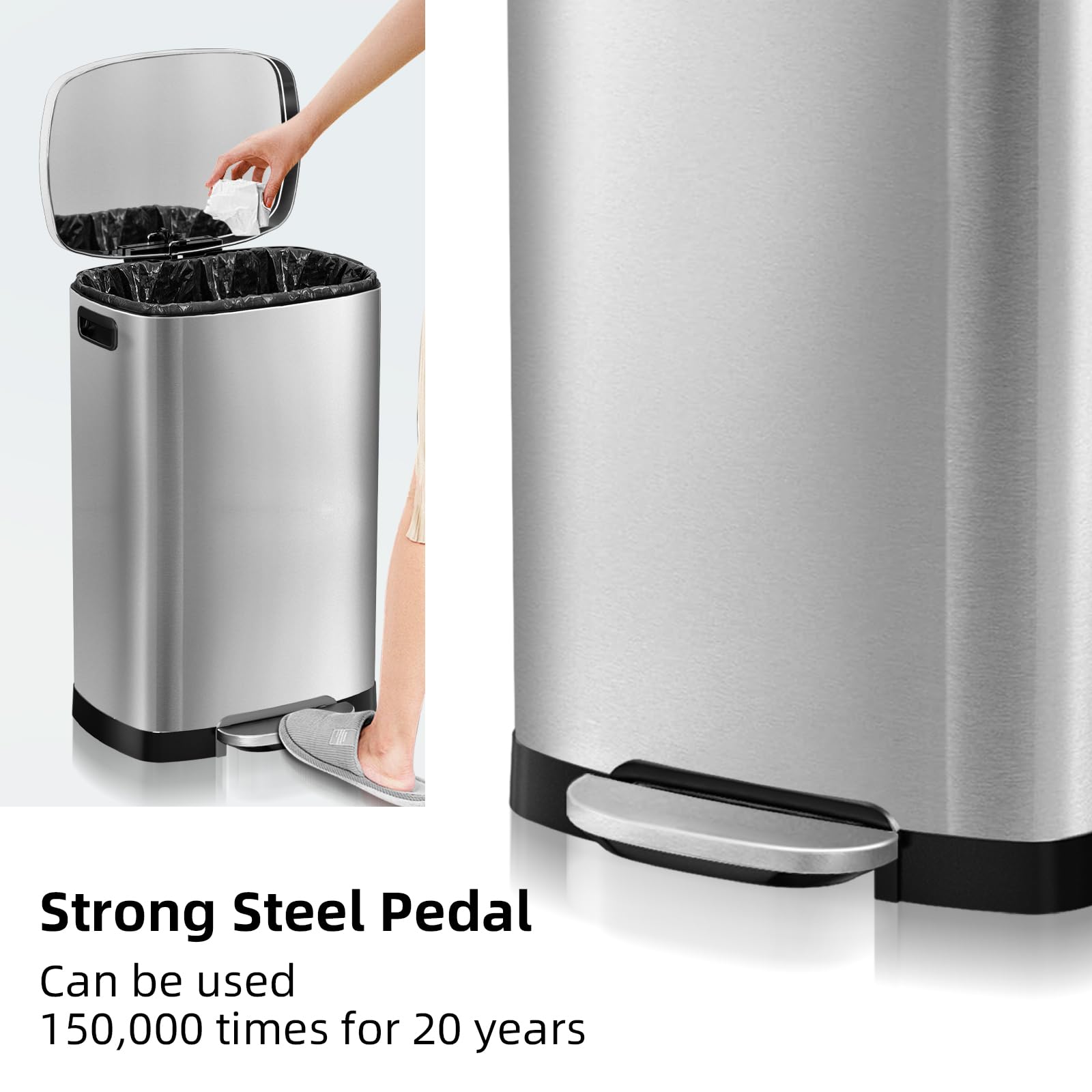 13 Gallon Trash Can with Lid