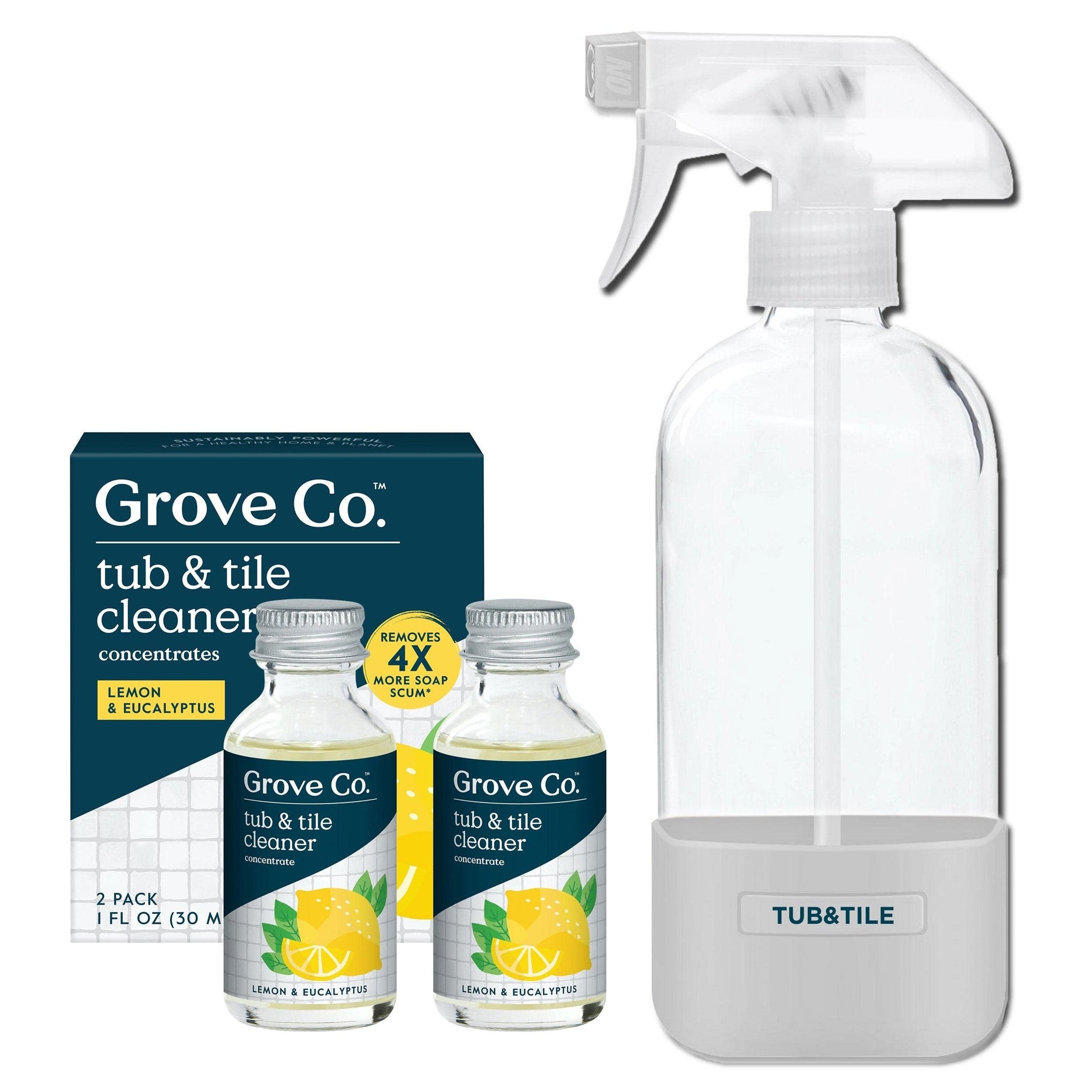 Tub & Tile Cleaner Concentrate + 16 oz Glass Spray Bottle