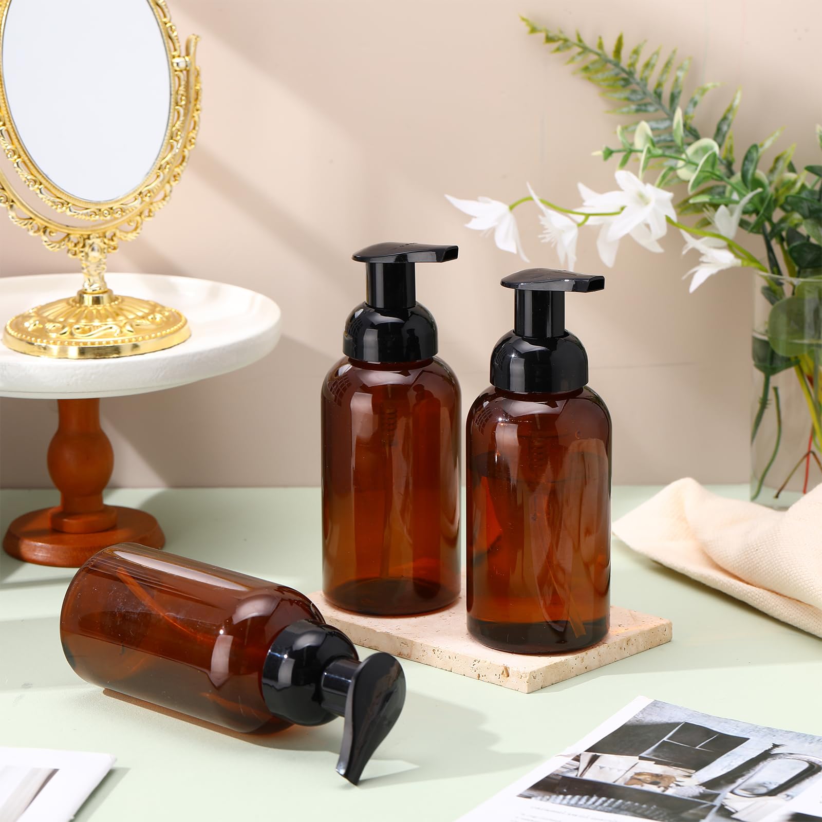 16 Pcs 10 oz Amber Foaming Soap Dispenser (16 Count)