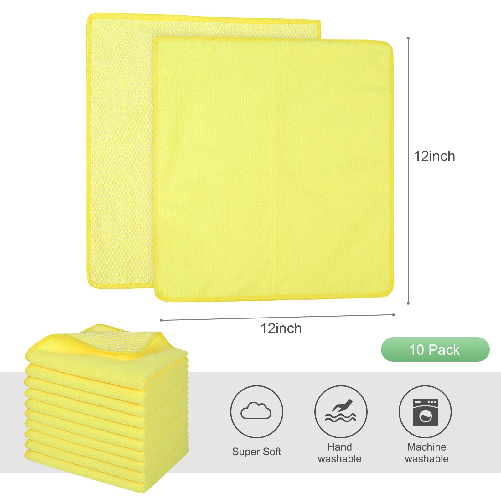 Dish Cloth for Washing Dishes Kitchen Washcloth Cleaning Cloth (10 Count)