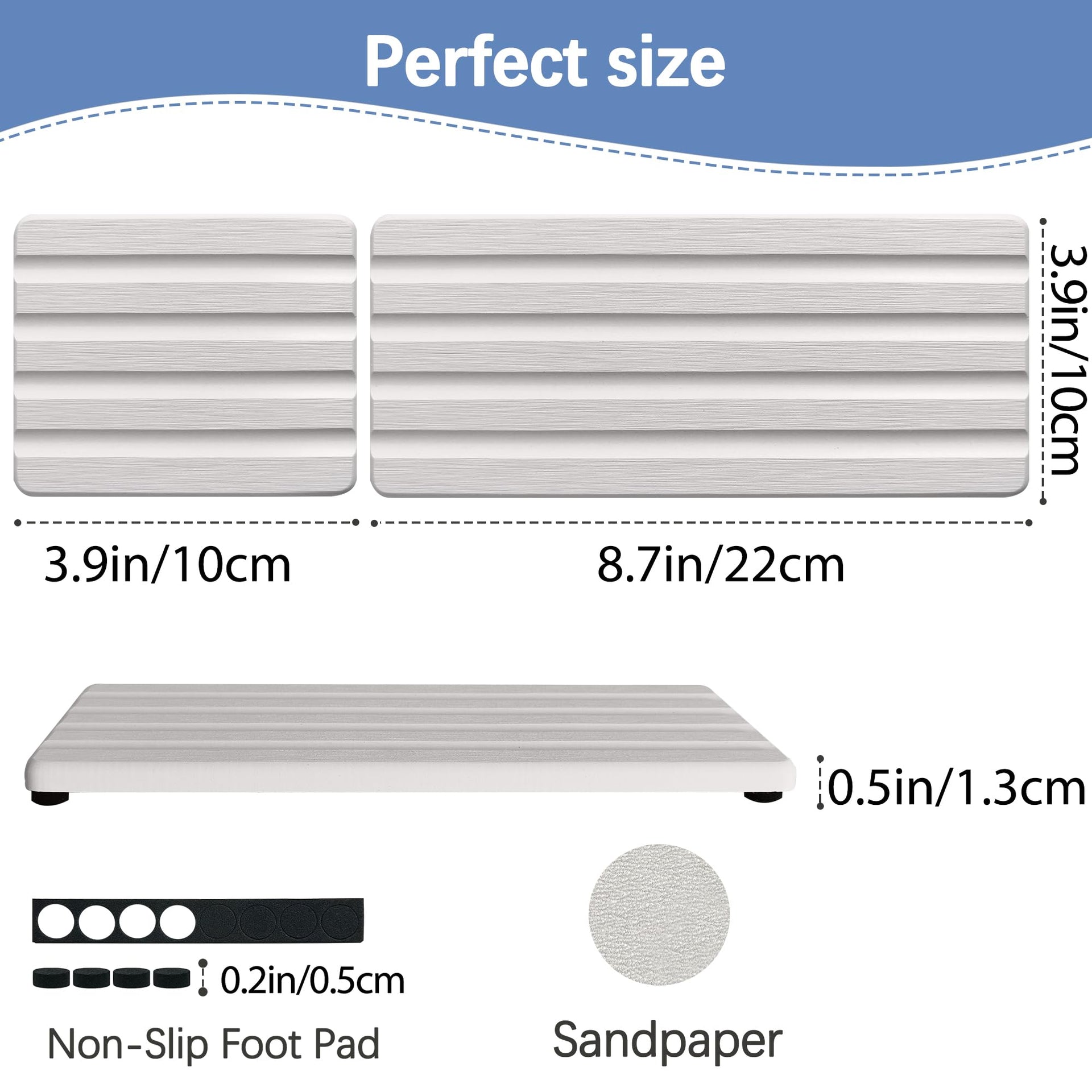 Set of 3 Water Absorbing Stone Tray Diatomite Hand Soap Holder for Bathroom