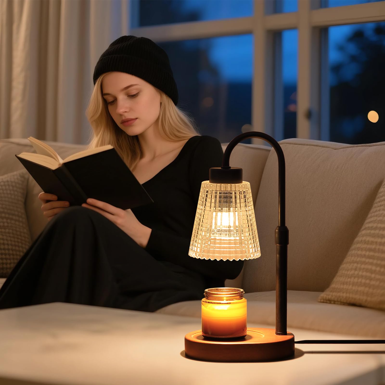 Black Candle Warmer Lamp WithTimer and Dimmer