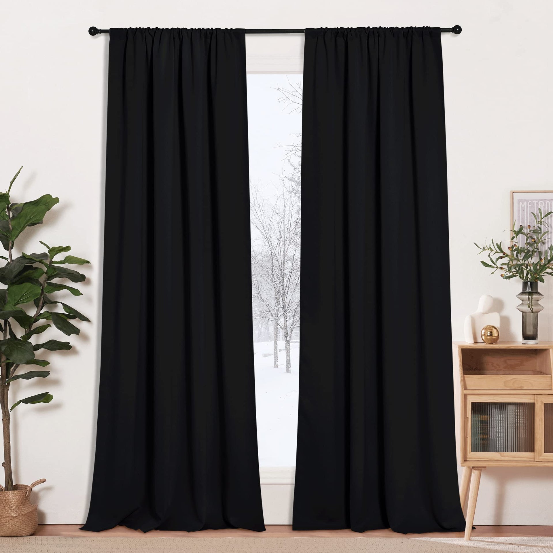 Blackout Curtains for Bedroom Living Dining Room 102 inches Long (2 Count)
