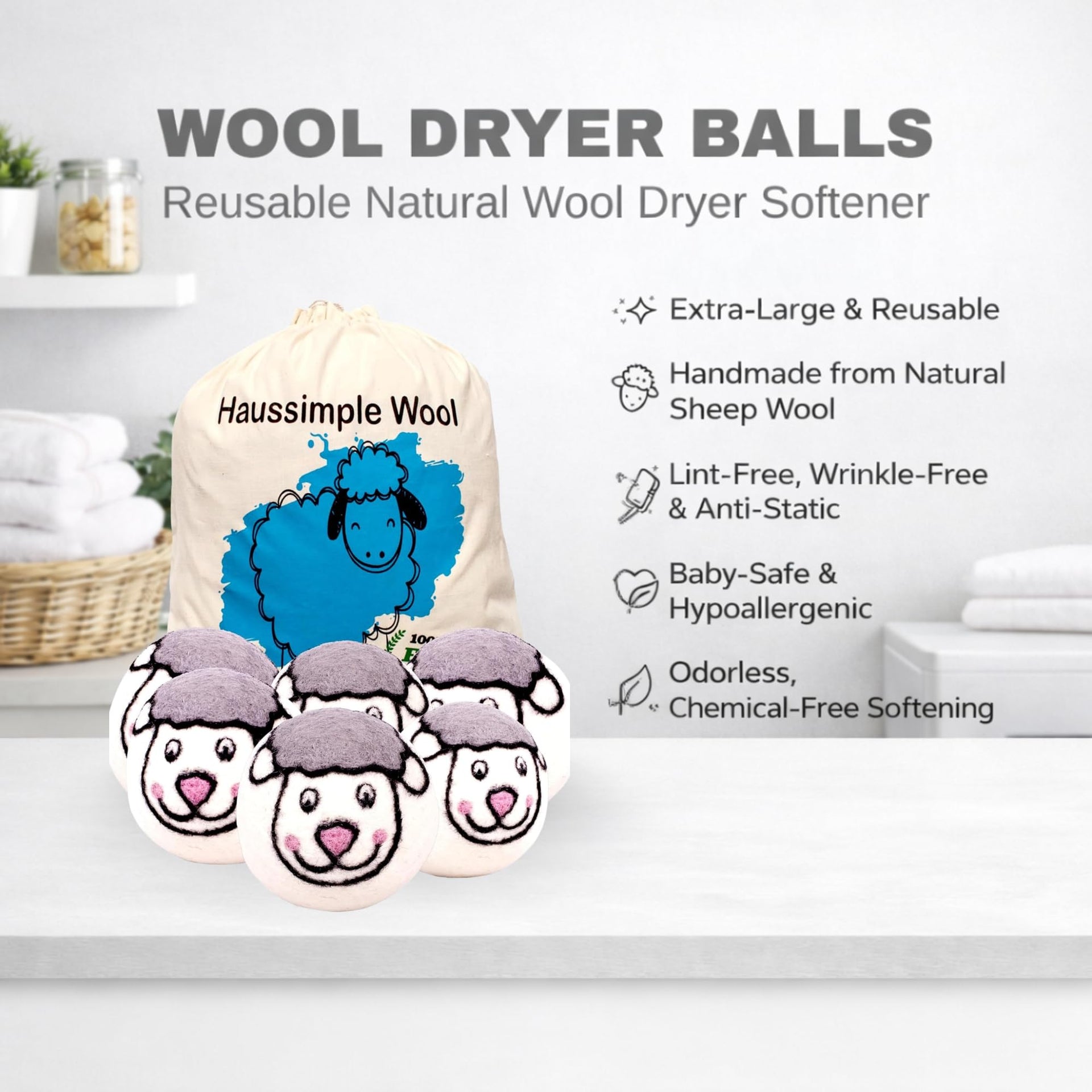 Wool Dryer Balls 6 (6 Count)