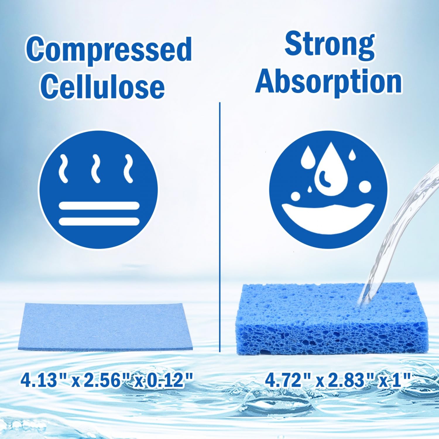 20 Pack Sponges Kitchen Natural Compressed Cellulose Sponges for Dishes Non Scratch for Household Cookware Bathroom Cars Soft Super Absorbent Reusable (20 Count)