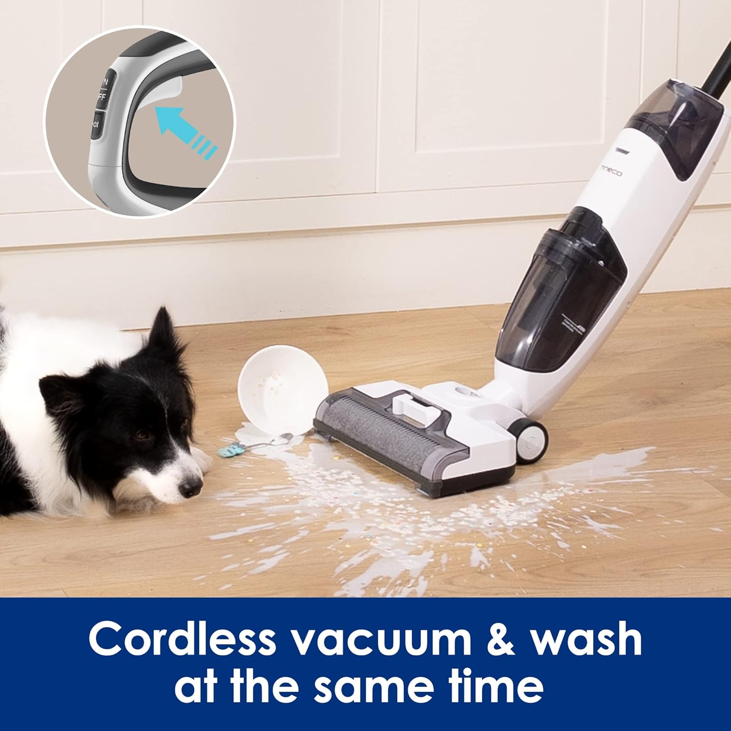 Tineco iFLOOR 2 Complete Cordless Wet Dry Vacuum Floor Cleaner and Mop, One-Step Cleaning for Hard Floors, Great for Sticky Messes and Pet Hair - ModHome Supplies