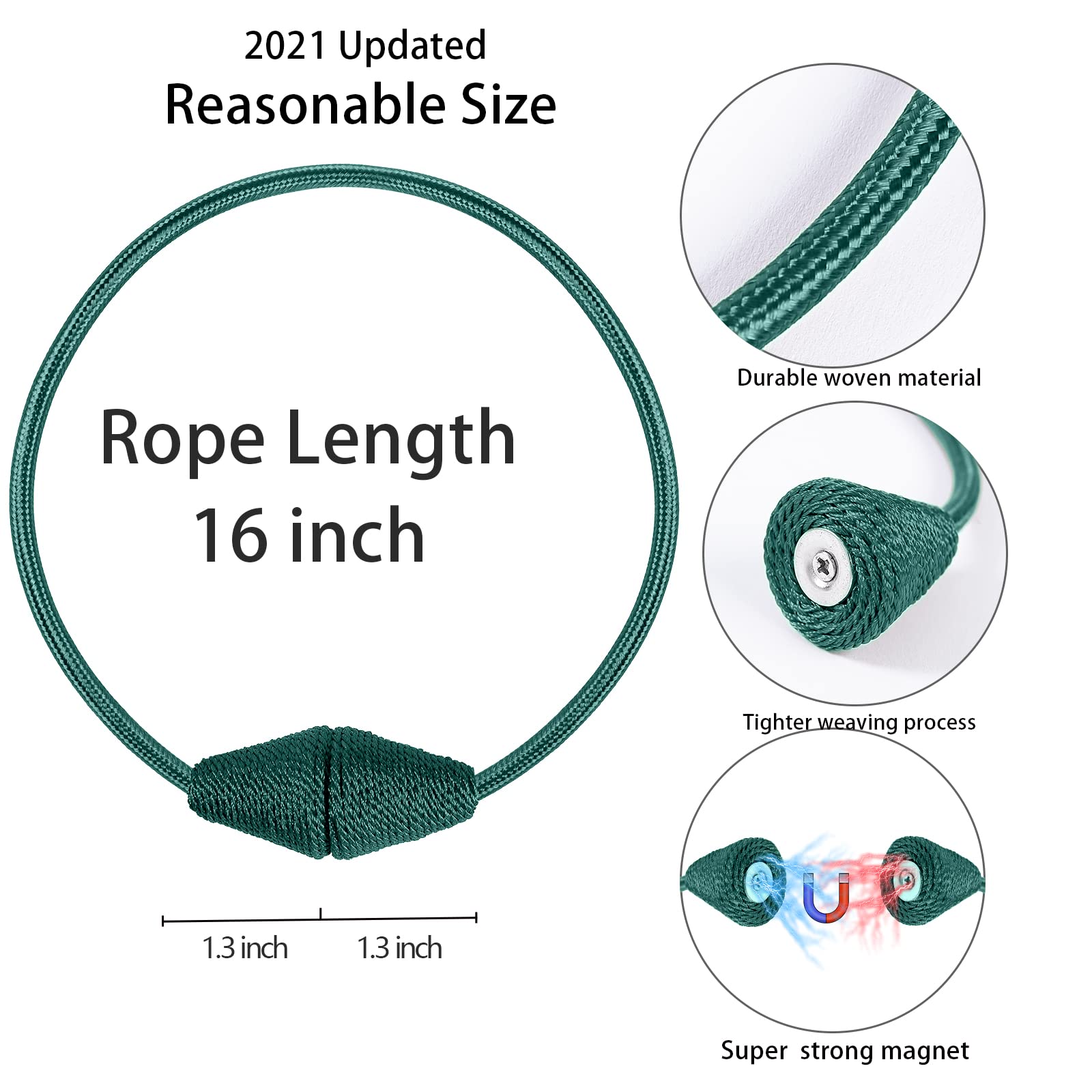 2 PCS Magnetic Curtain Tiebacks (2 Count)