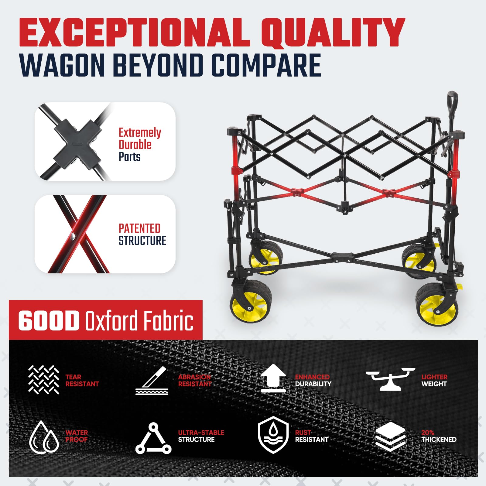 500LBS Heavy Duty Double Decker Wagon with Extender
