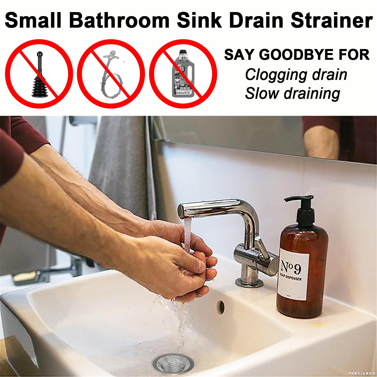 1.0" Bathroom Sink Drain Strainers (6 Count)