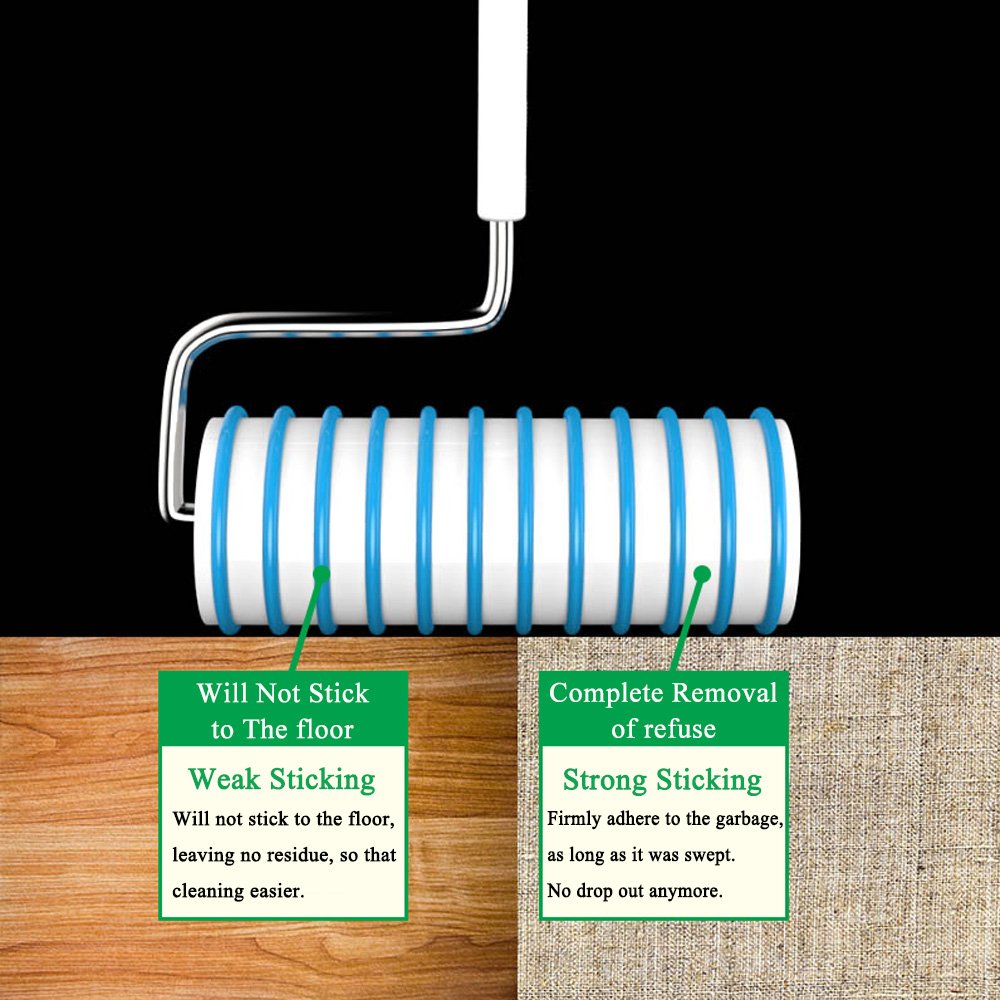 Large Lint Roller 6.3" Sticky Roller Extendable Handle for Floor & Pet Hair