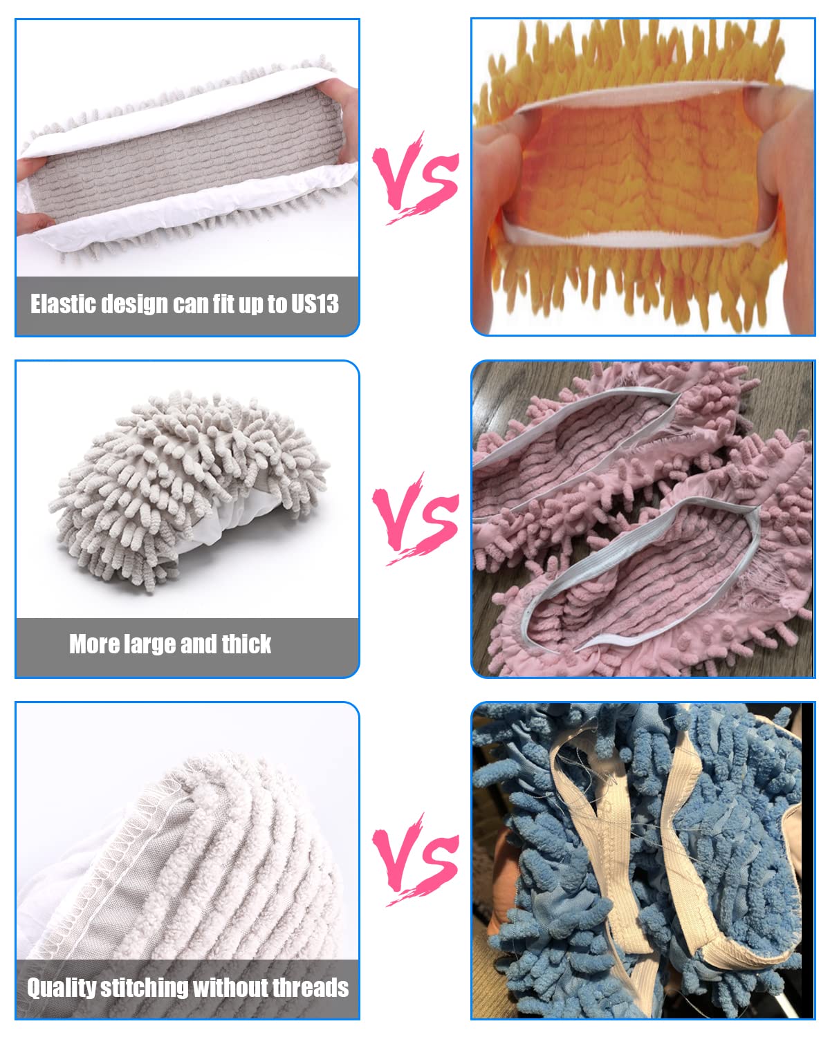 8 Pcs Mop Slippers Socks Floor Cleaning (8 Count)