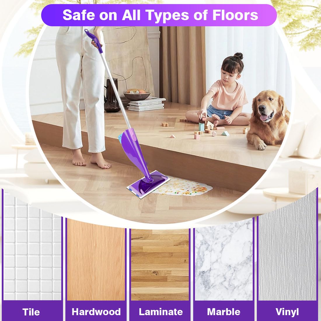 Mop Pads Refill Compatible with Swiffer Wet Jet Mop (48 Count)