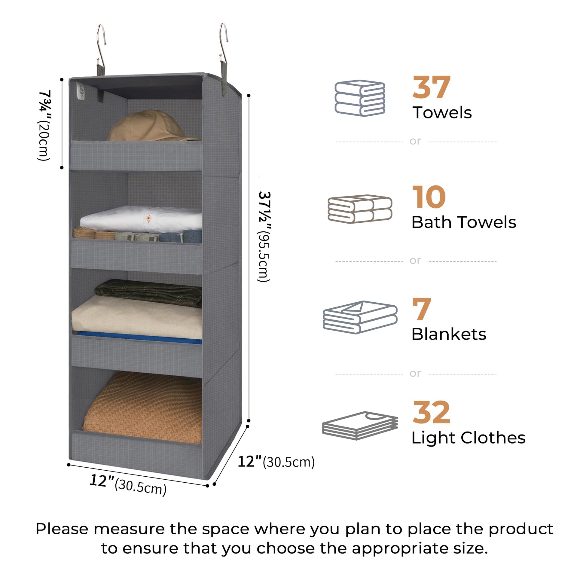 4 Shelf Hanging Closet Organizer (2 Count)