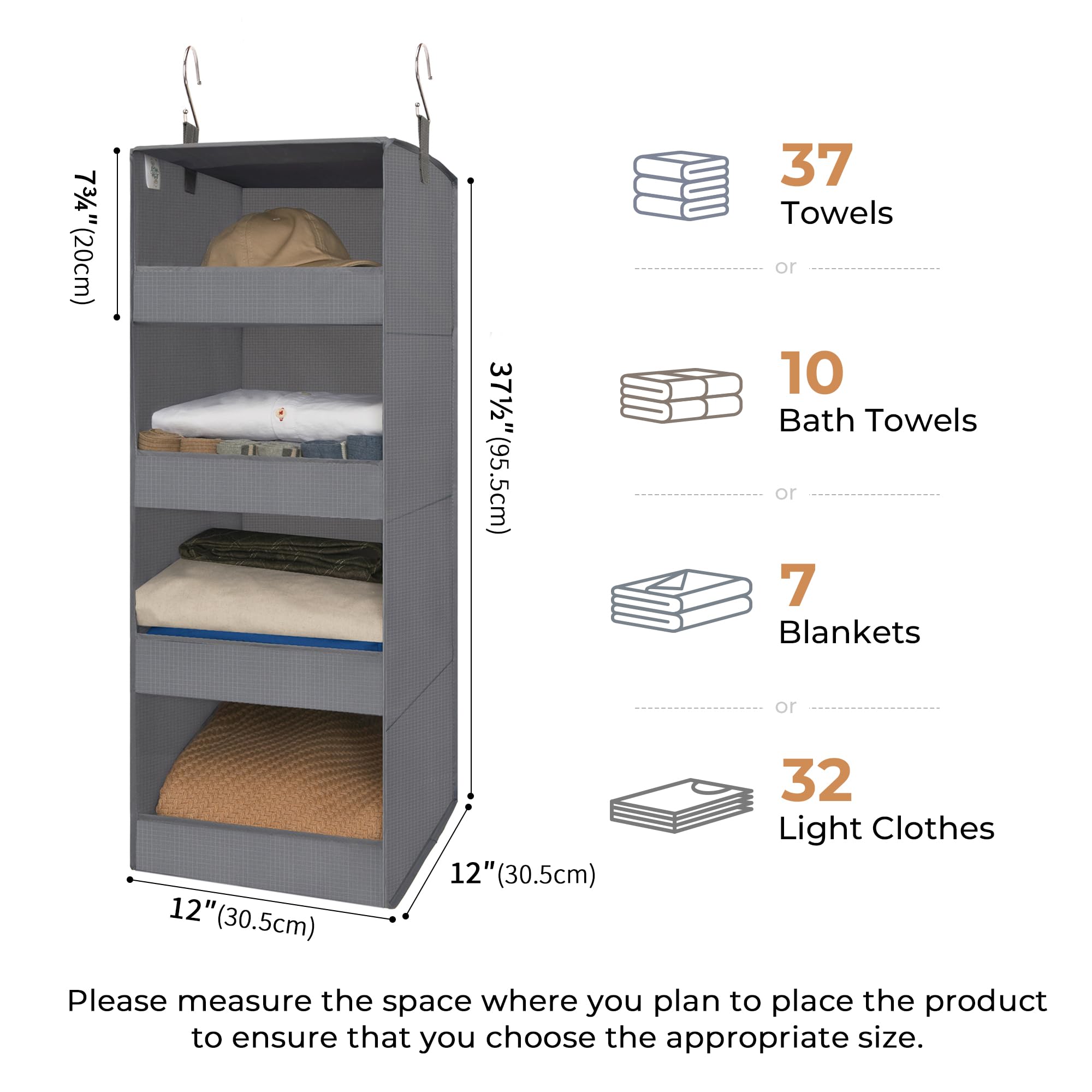 4 Shelf Hanging Closet Organizer (2 Count)