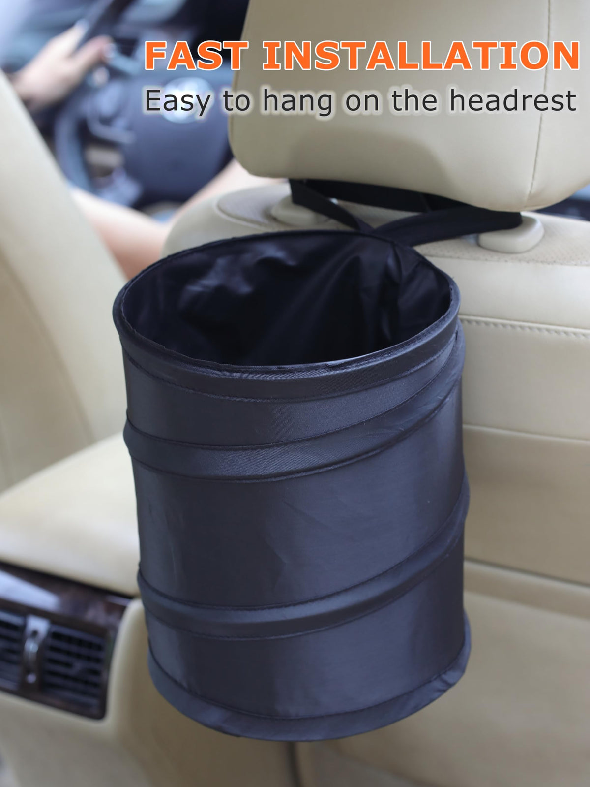 2Packs 2 Gallons New Leakproof Car Trash Can (2 Count)
