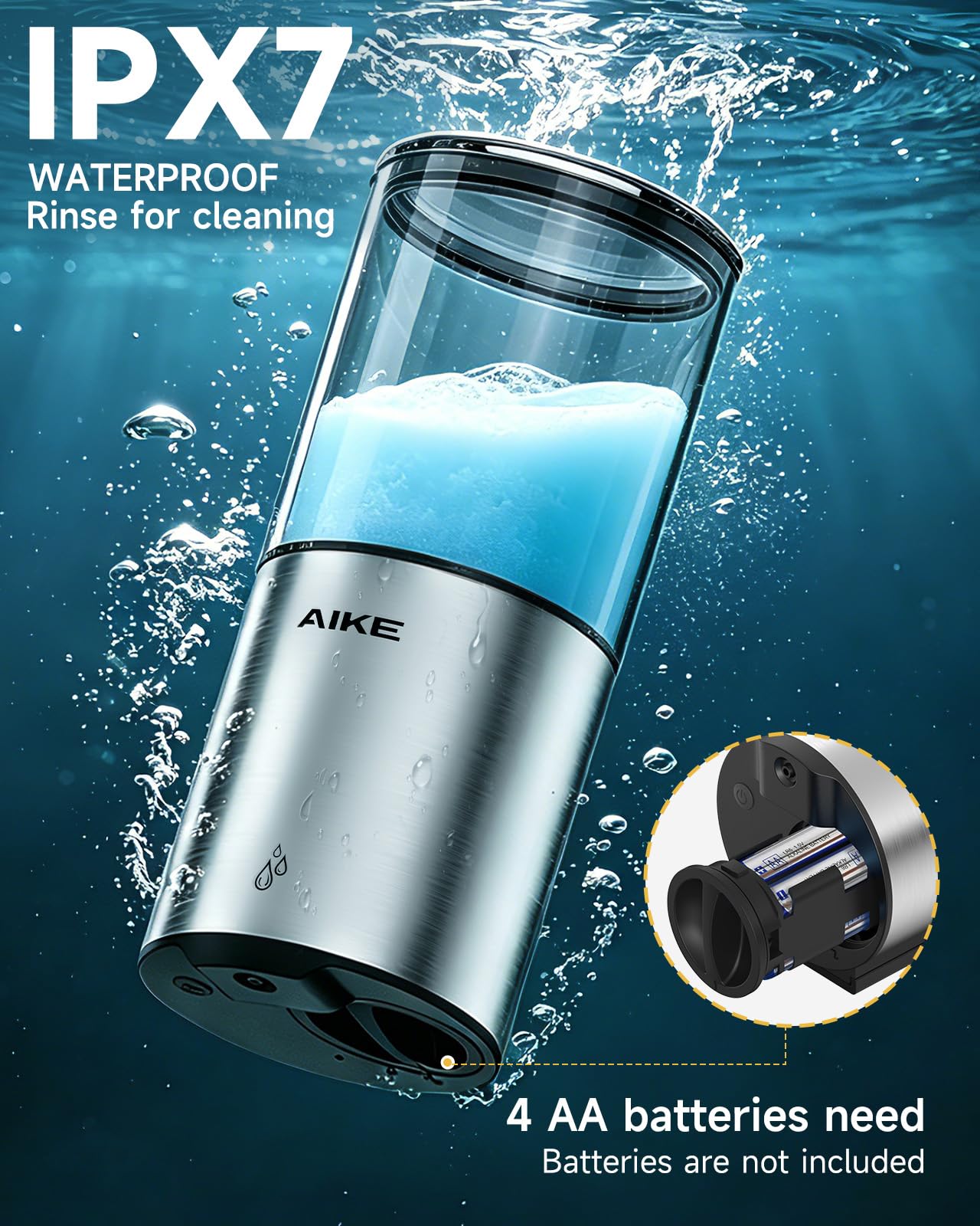 Automatic Soap Dispenser IPX7 Waterproof 13.5oz Stainless Finish
