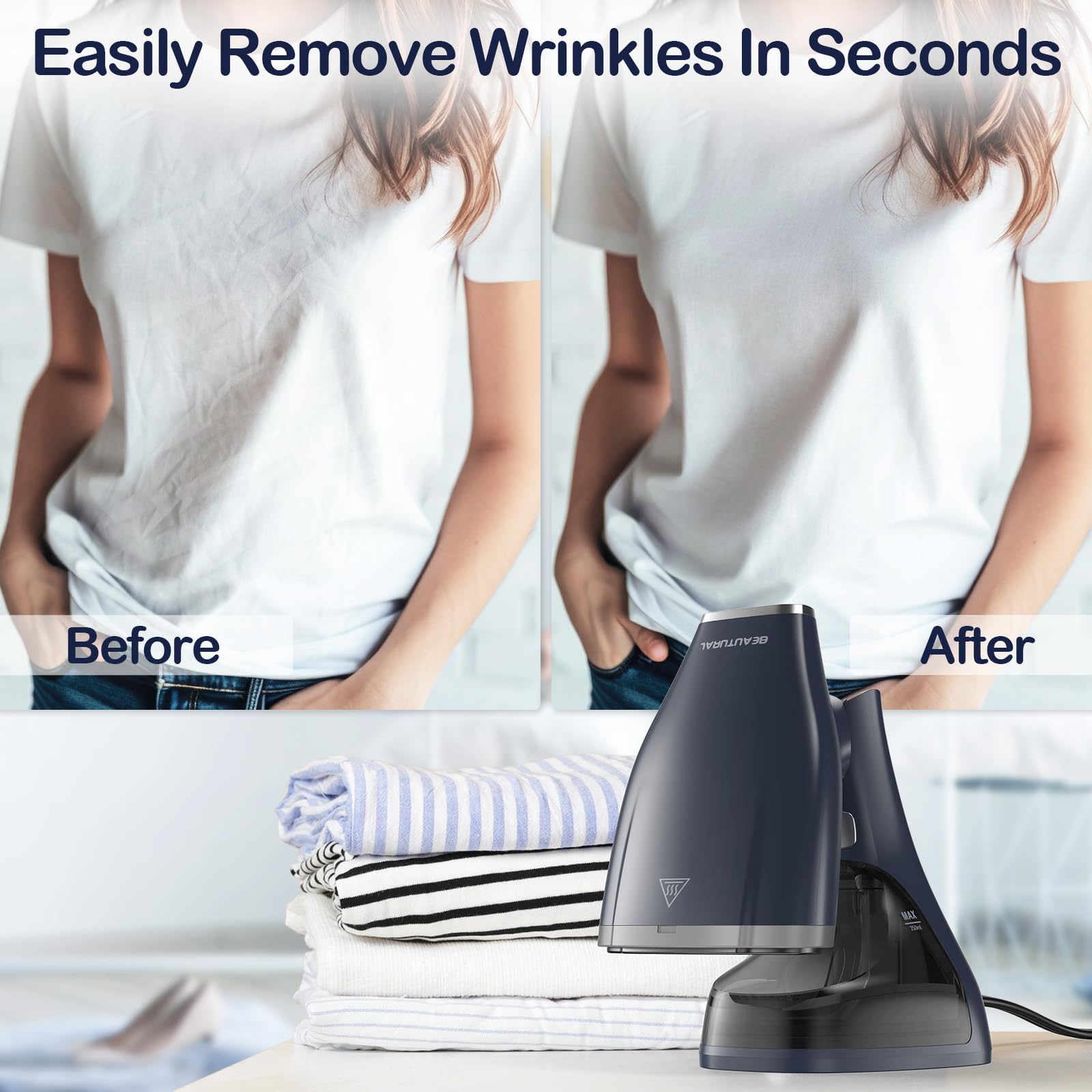 1500W Handheld Garment Steamer for Clothes with Foldable Design