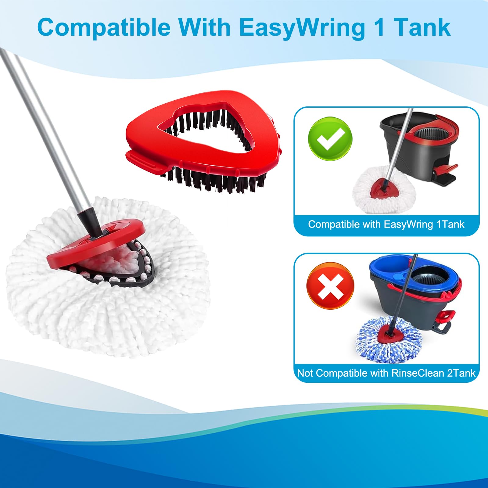 Spin Mop Head & Brush Replacement for O Cedar EasyWring 1