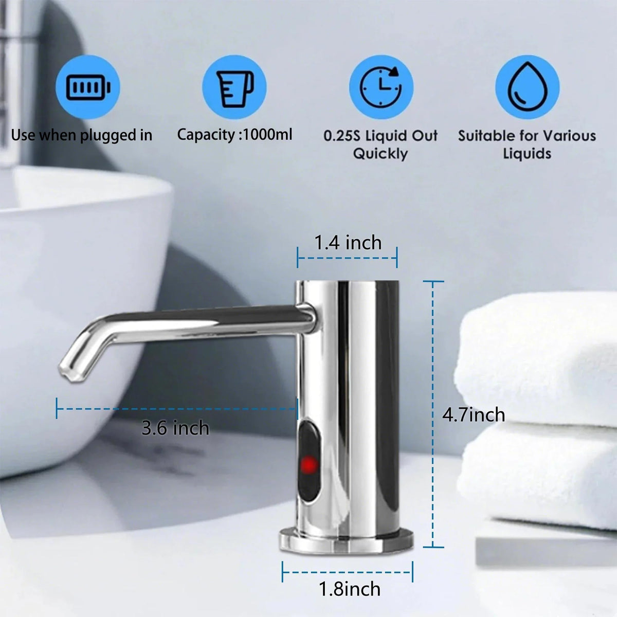 Automatic Soap Dispenser Touchless for Kitchen and Bathroom