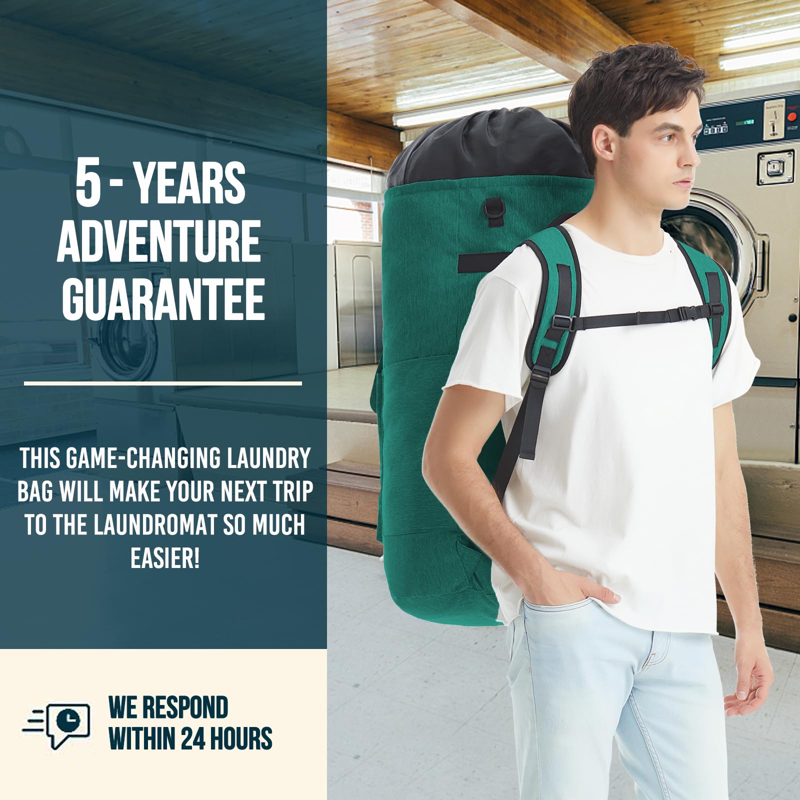 Laundry Backpack with Shoulder Straps