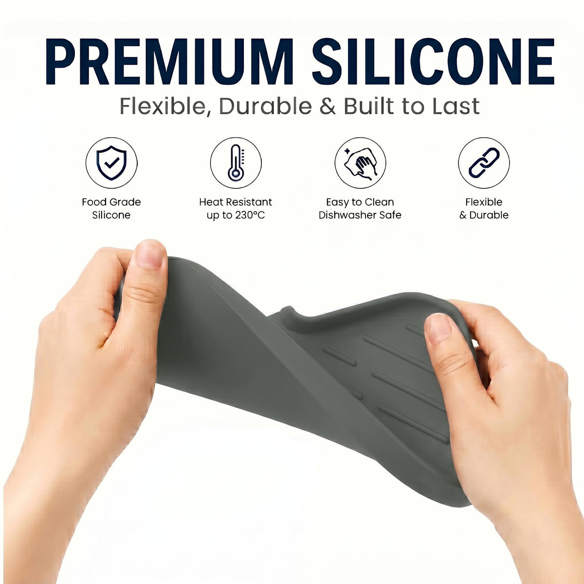 Silicone Soap Dish with Drain Spout