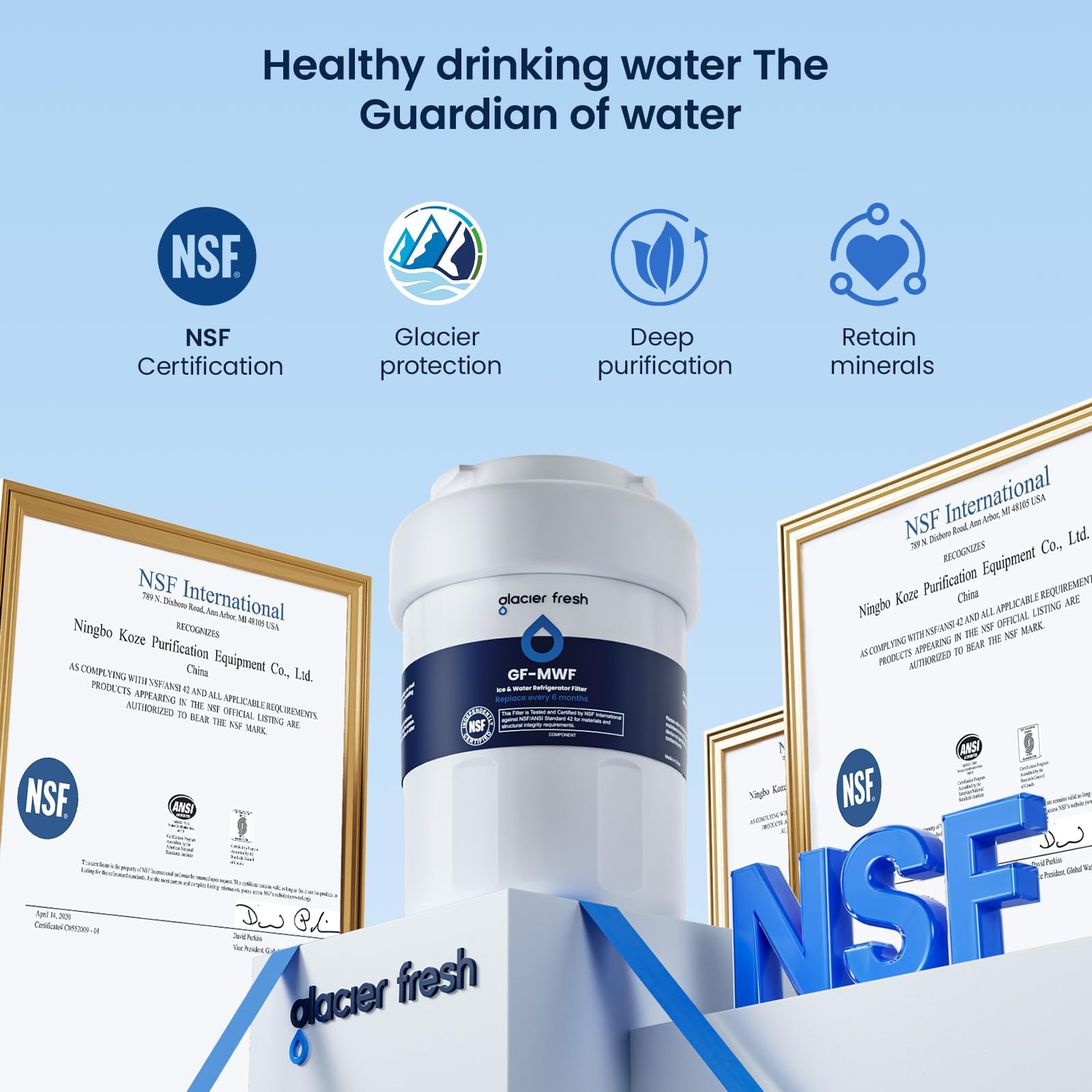 MWF Refrigerator Water Filter Compatible with GE (2 Count)