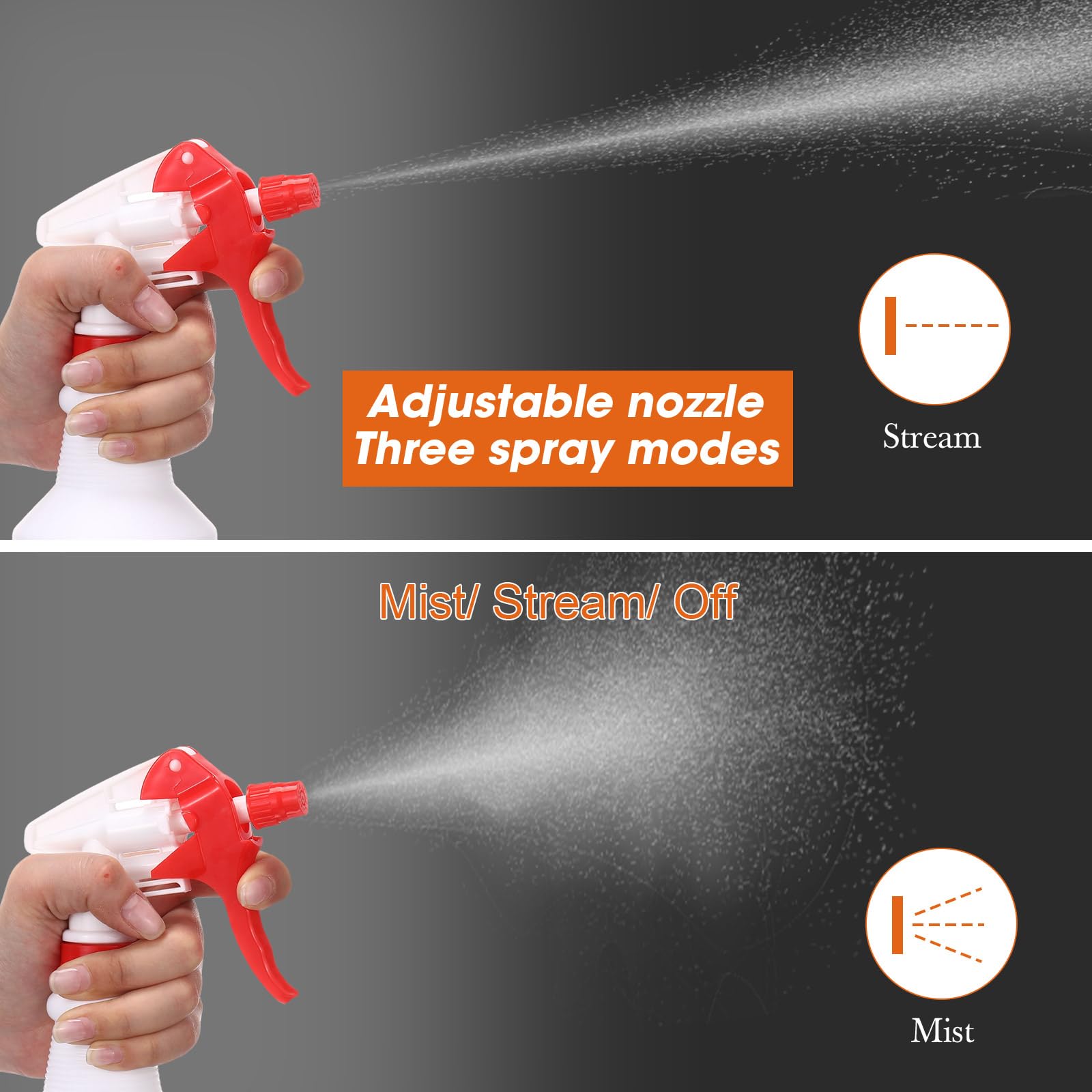 12 Pcs 16 Oz Plastic Spray Bottle