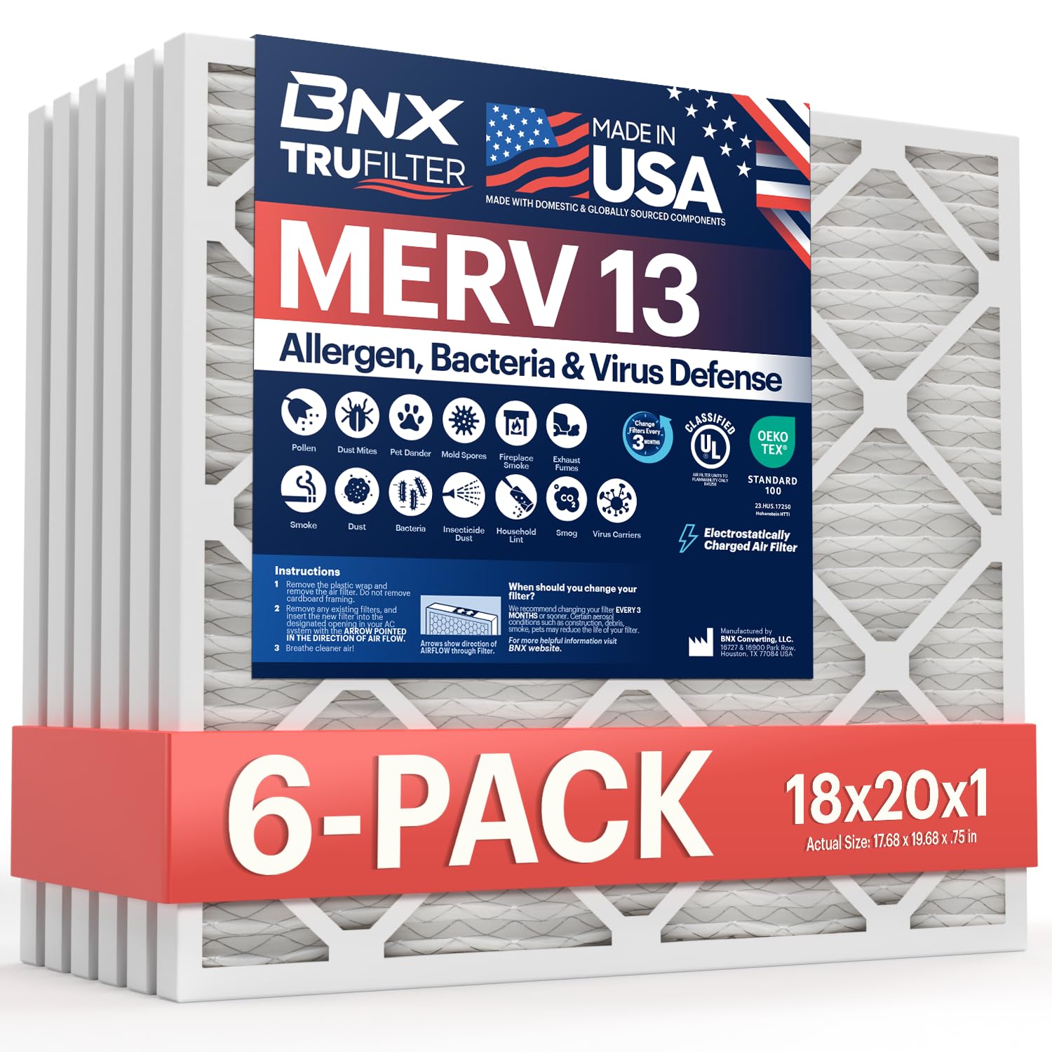 TruFilter 18x20x1 Air Filter MERV 13 (6 Count)