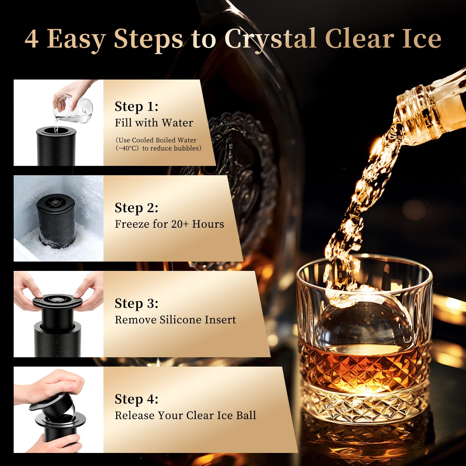 Clear Ice Ball Maker for Whiskey