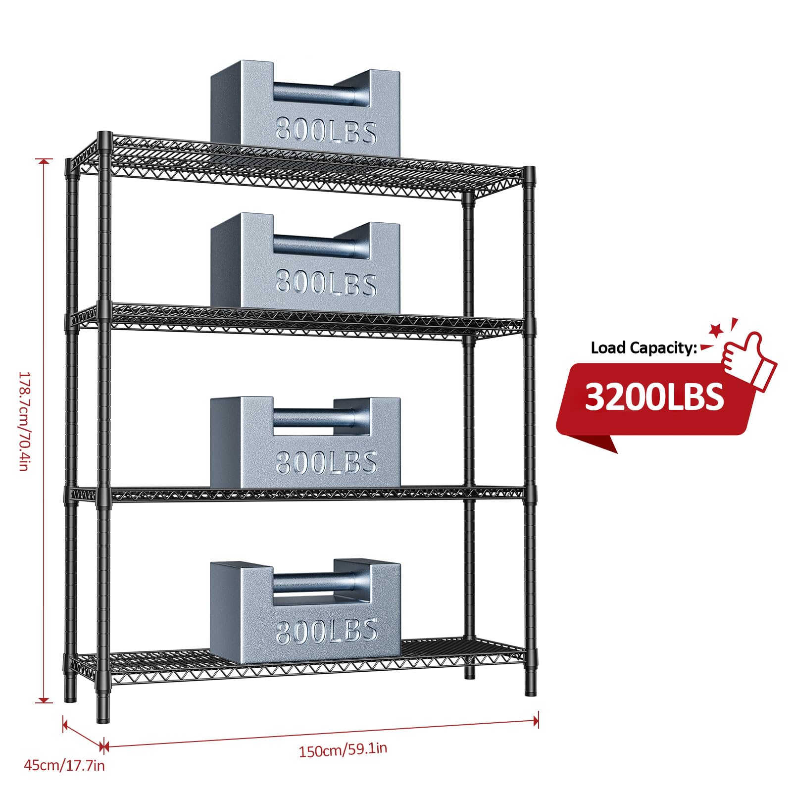 4 Tier Metal Garage Shelving (4 Count)
