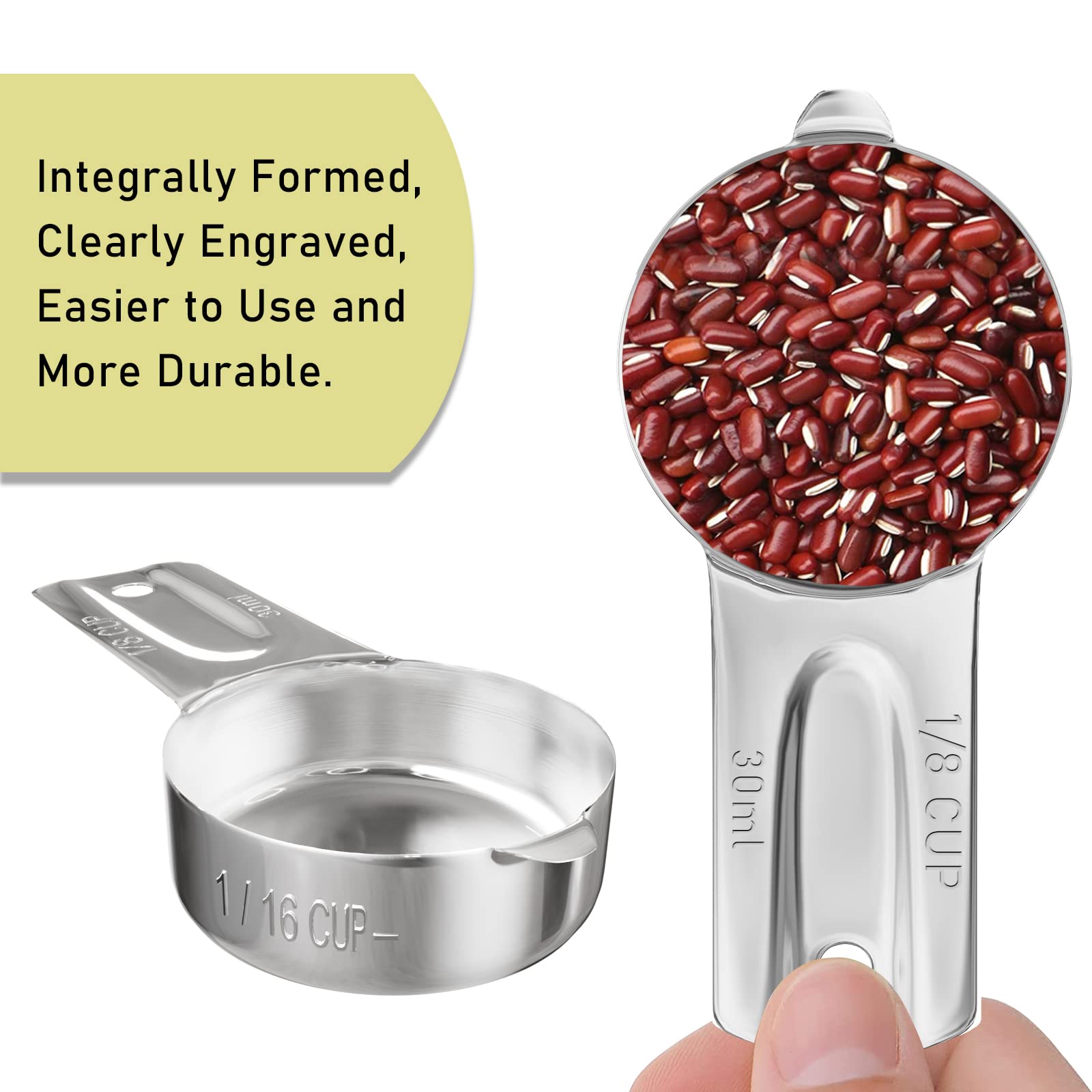 1PCS 1/8CUP(30ml, 1oz) Measuring Cup, 18/8 Stainless Steel Measure Scoop