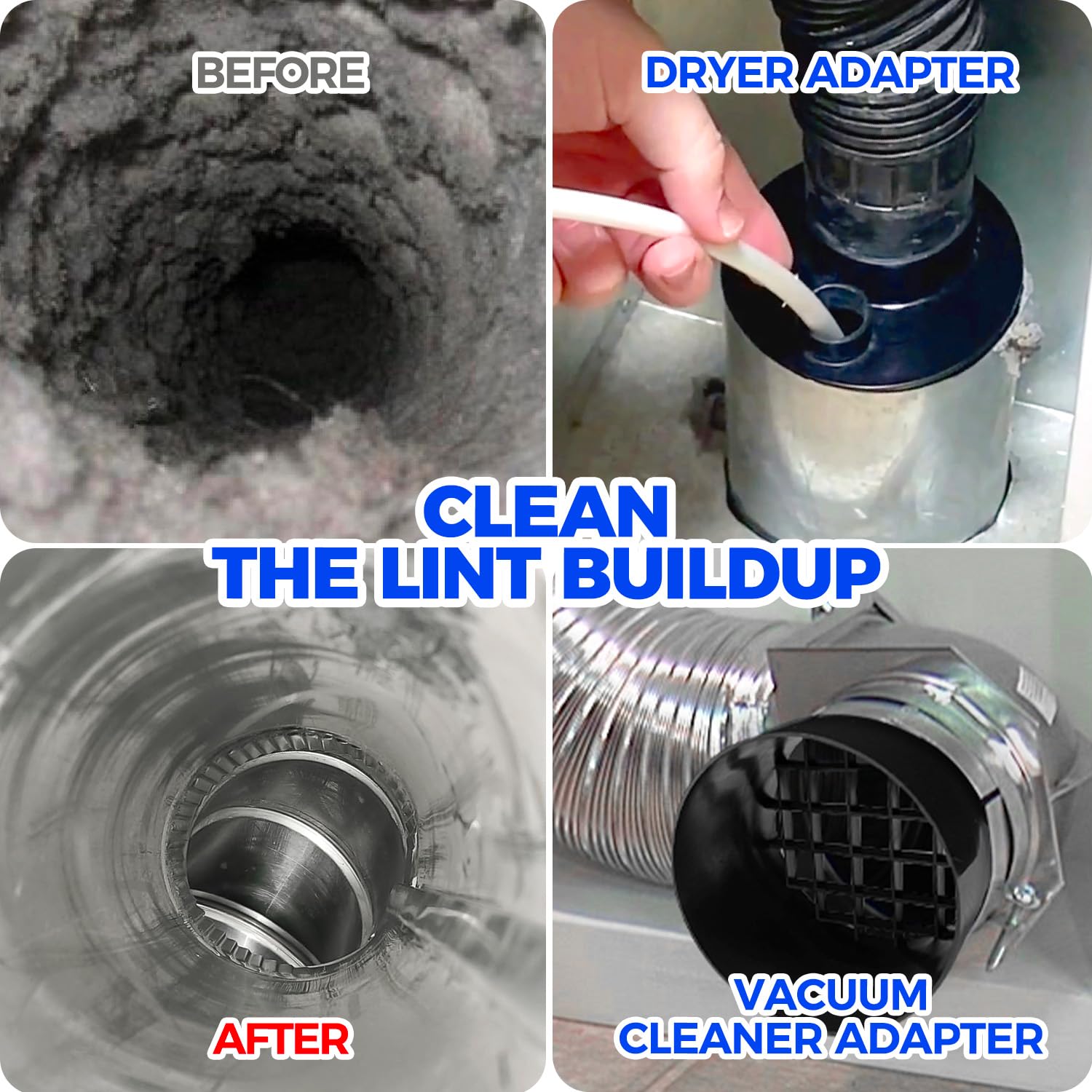 35FT Dryer Vent Cleaner Kit 58Pcs