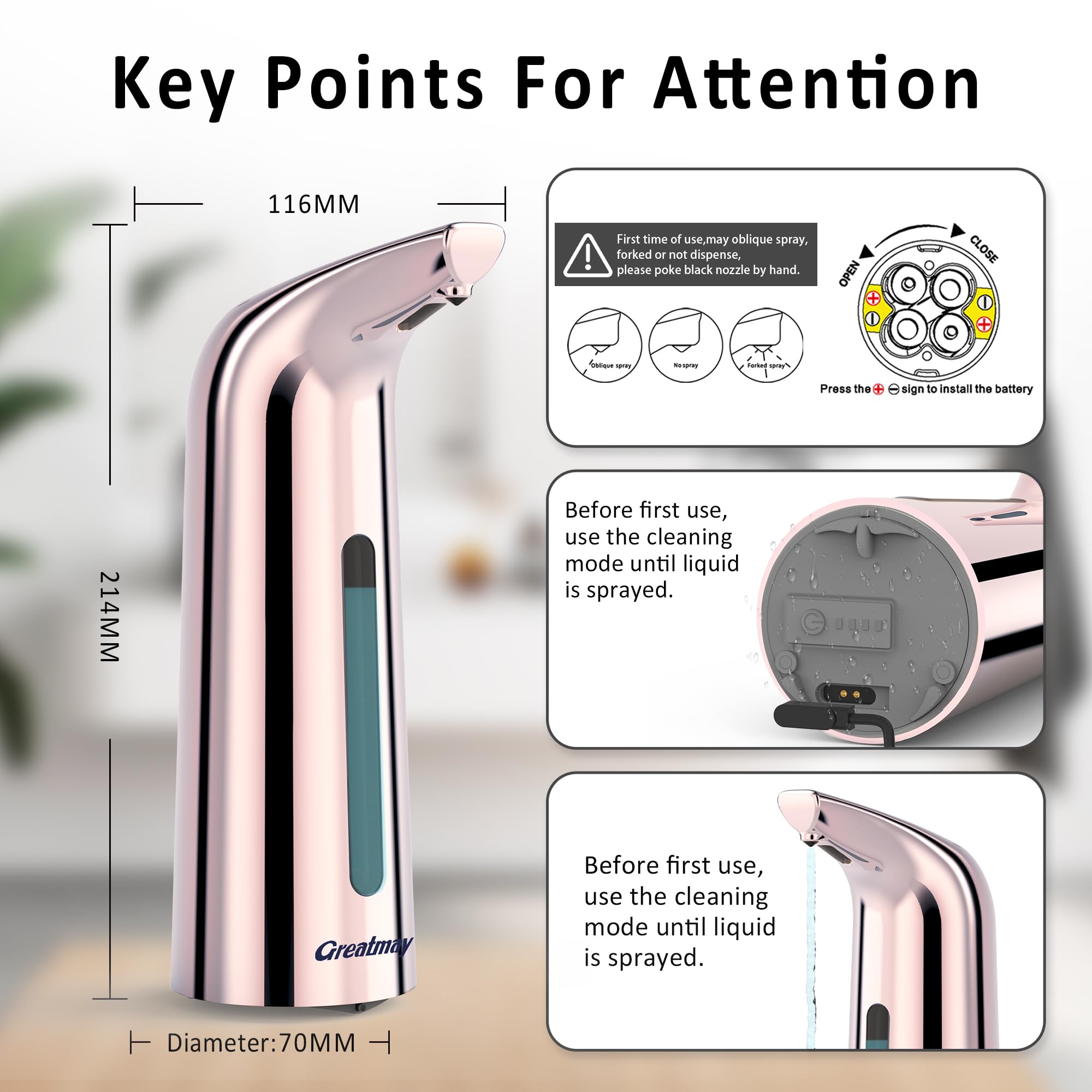 Touchless Automatic Soap Dispenser 400ml Rechargeable