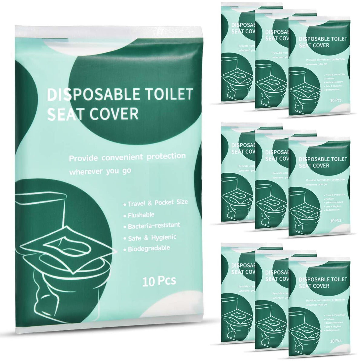 90 Pcs Disposable Flushable Paper Toilet Seat Covers Travel Supplies Essentials for Airplane