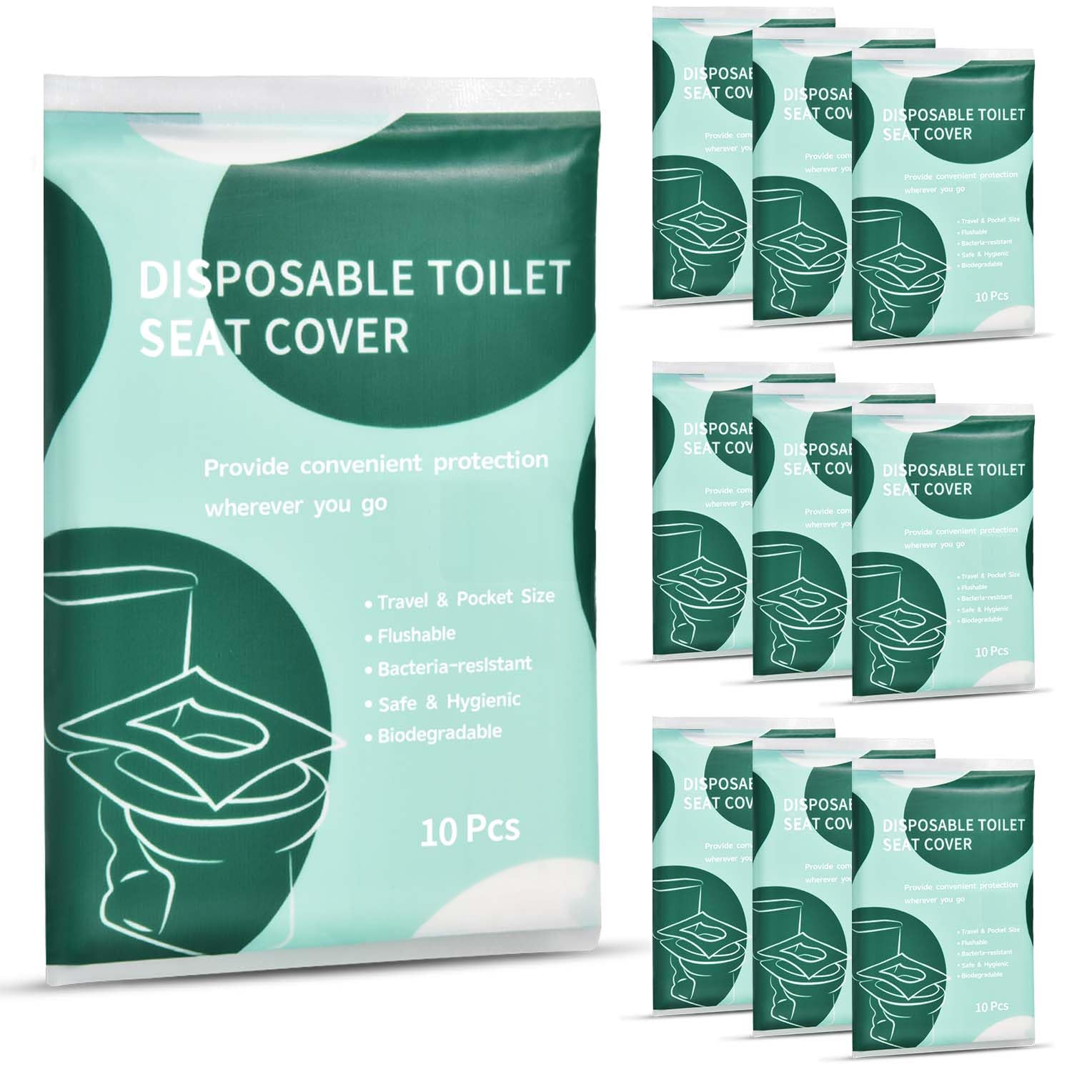 90 Pcs Disposable Flushable Paper Toilet Seat Covers Travel Supplies Essentials for Airplane