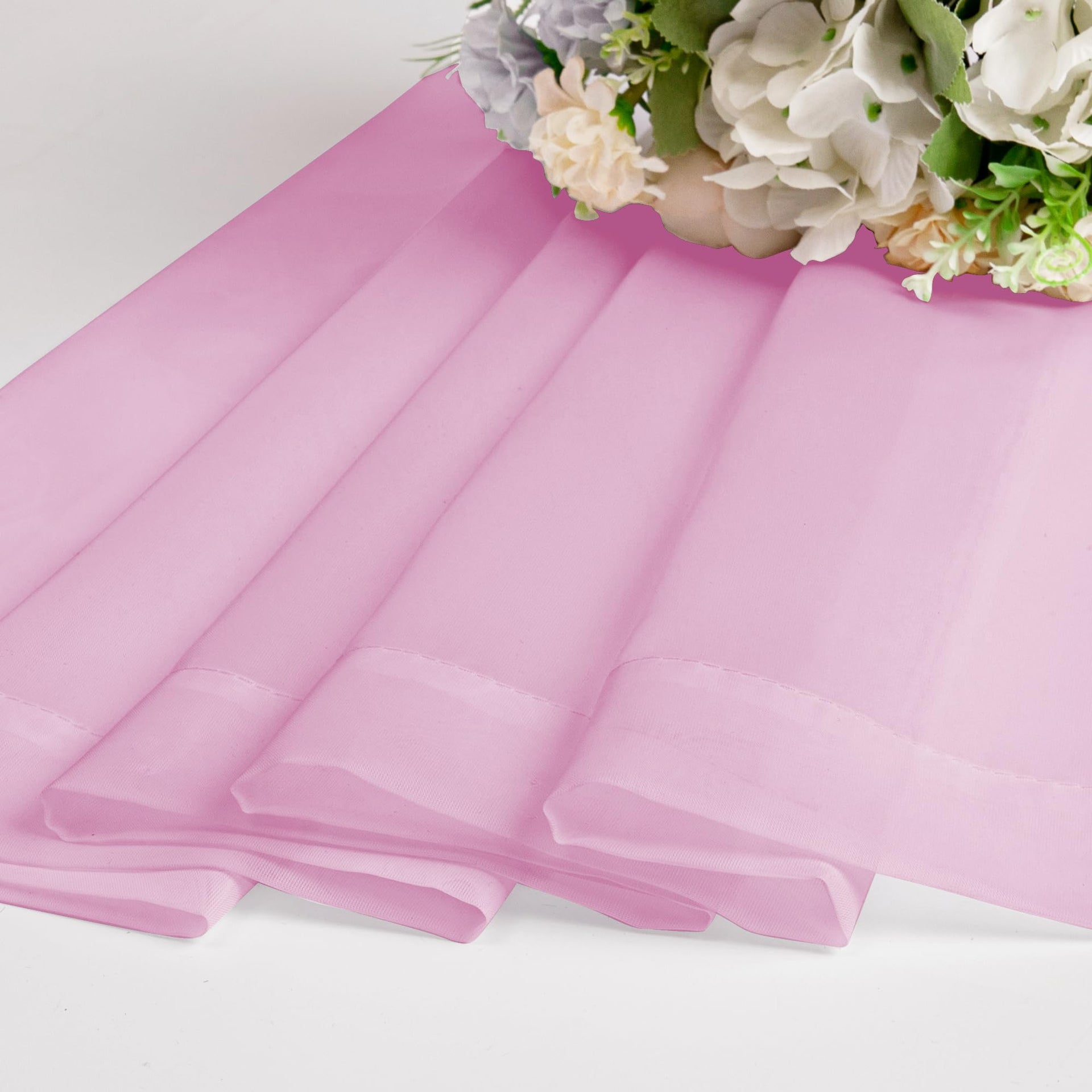 Pink Sheer Curtains 120 Inches Long (2 Count)