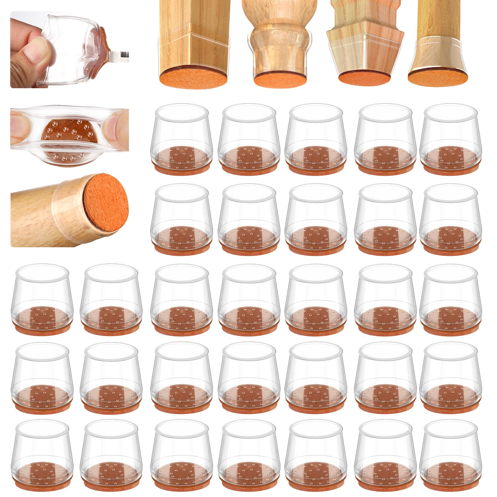 36Pcs Silicone Chair Leg Floor Protectors (36 Count)