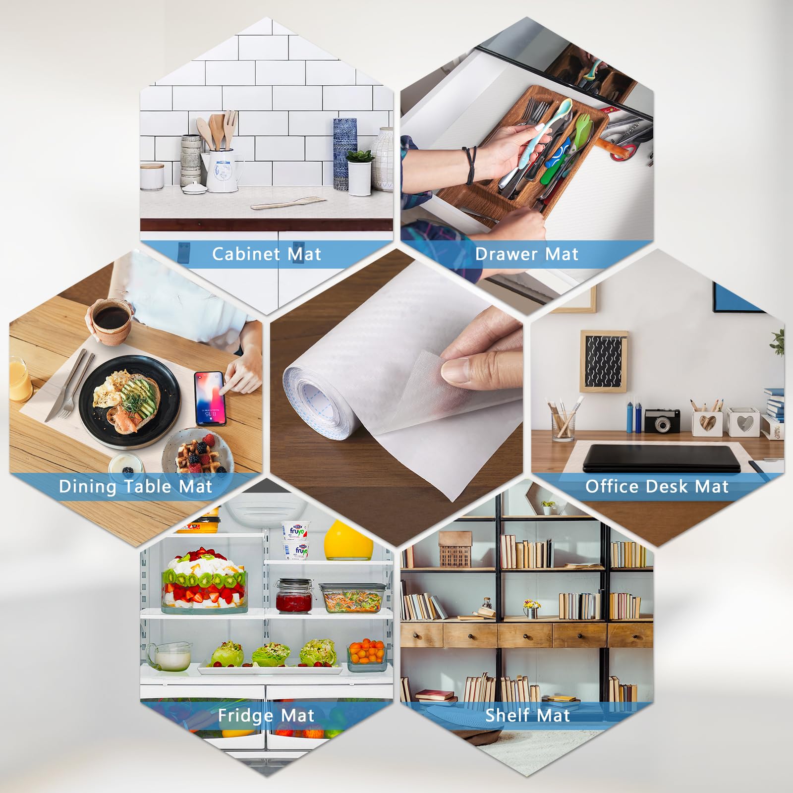 Self Adhesive Shelf Liner Kitchen Liner (278.016 sq in sq in)