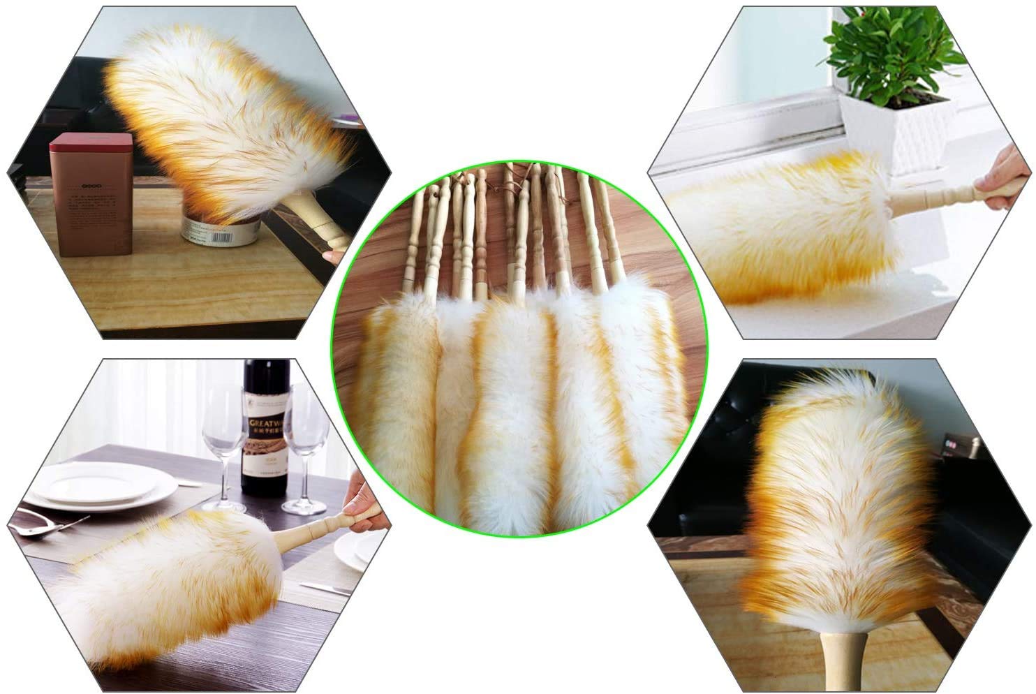 J&A Lambswool Dusters with Solid Wooden Handle