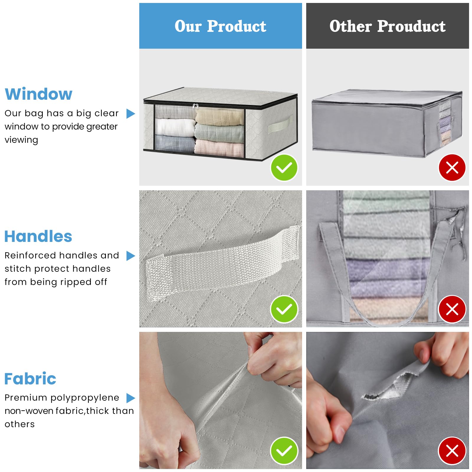 10 Pack Clothes Organizer Storage Bags (10 Count)