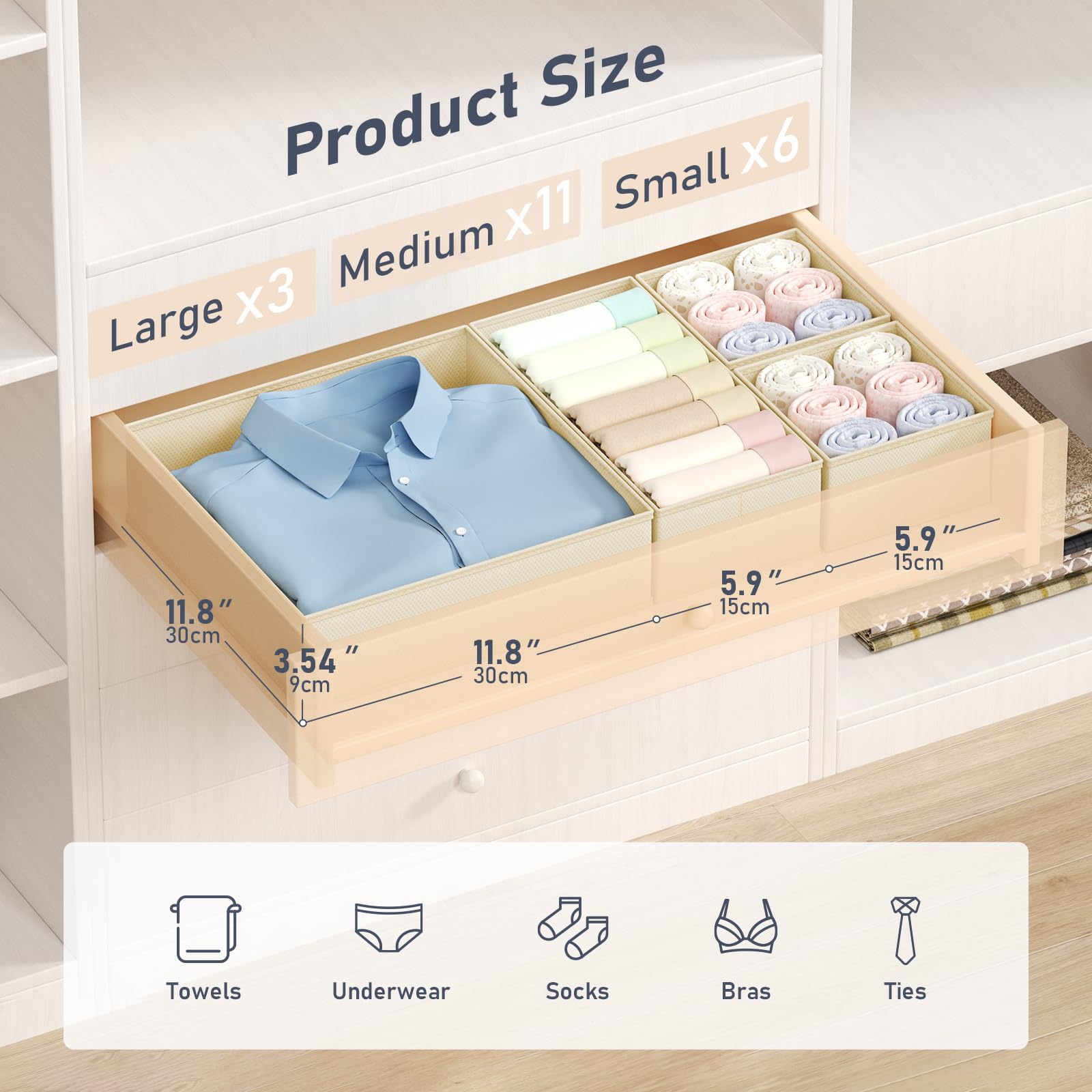 Drawer Organizer Clothes (20 Count)